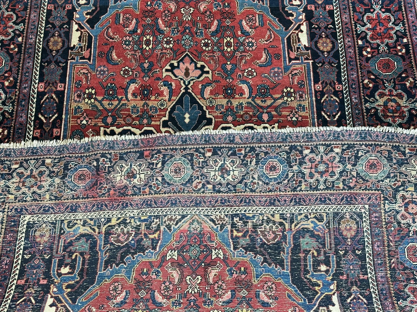 Antik Orientteppich handgeknüpft Bidjar Antik Wolle 207x130 cm