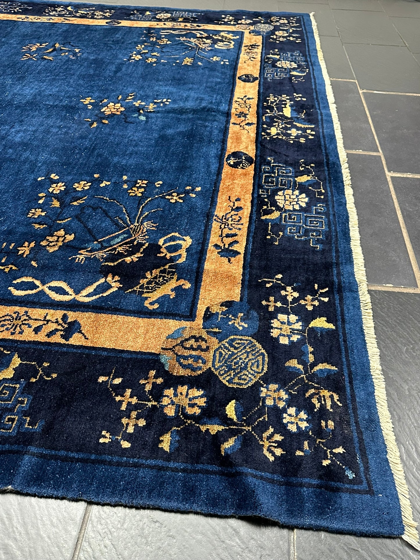 Selten Antiker Handgeknüpfter Peking Art Deco Teppich 350x274 cm
