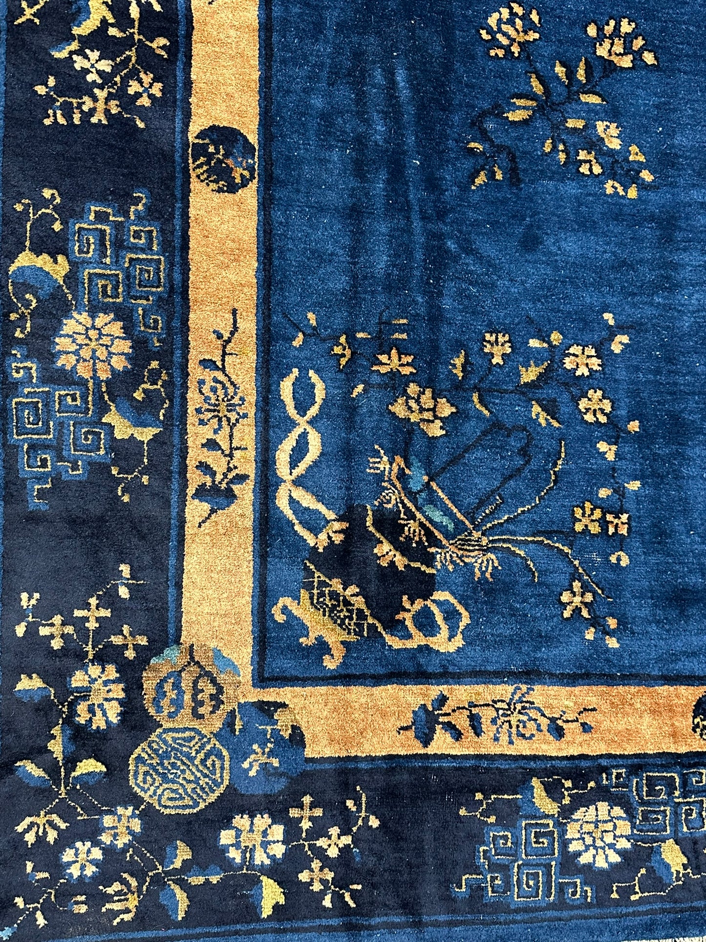 Selten Antiker Handgeknüpfter Peking Art Deco Teppich 350x274 cm