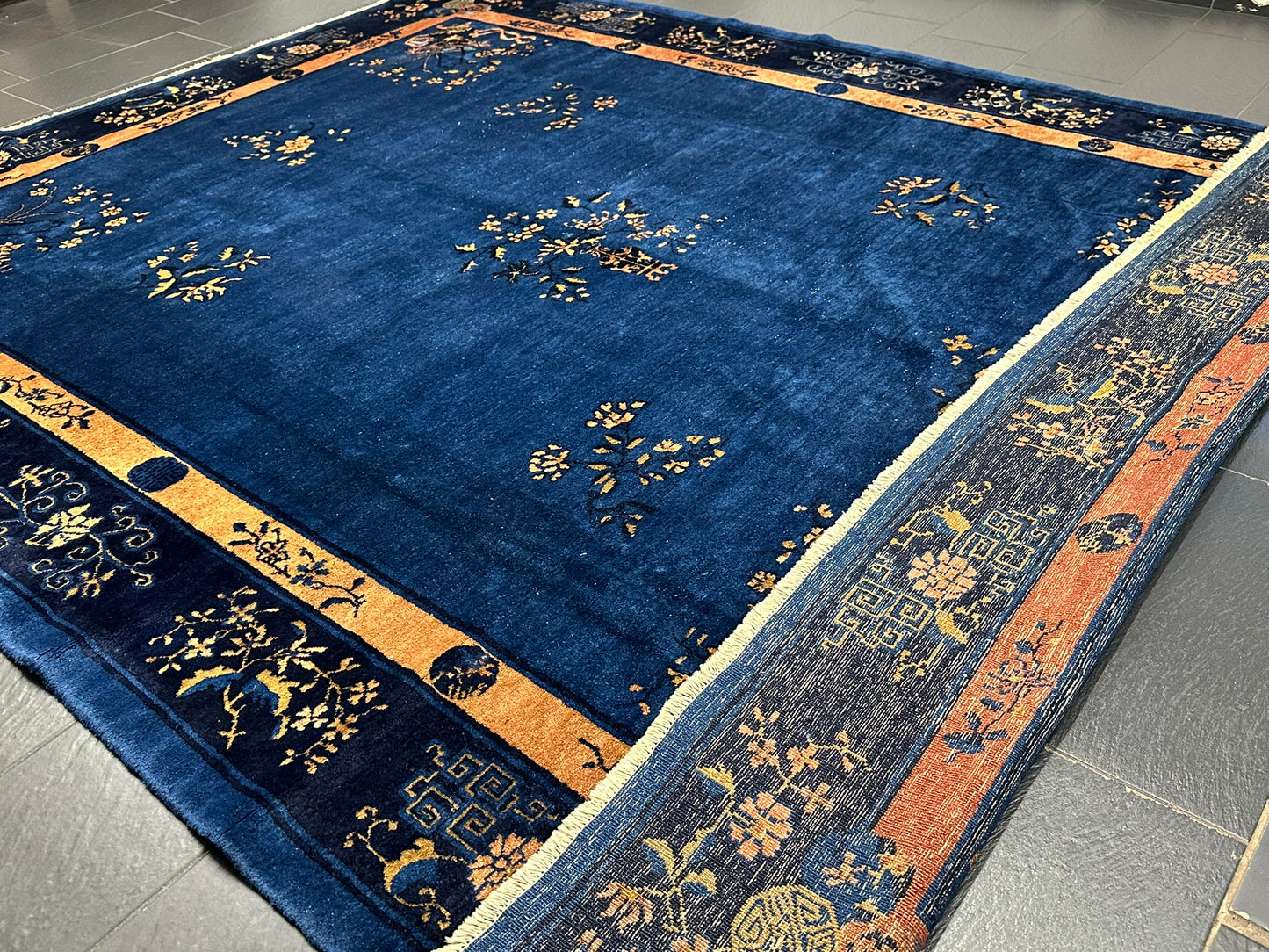 Selten Antiker Handgeknüpfter Peking Art Deco Teppich 350x274 cm