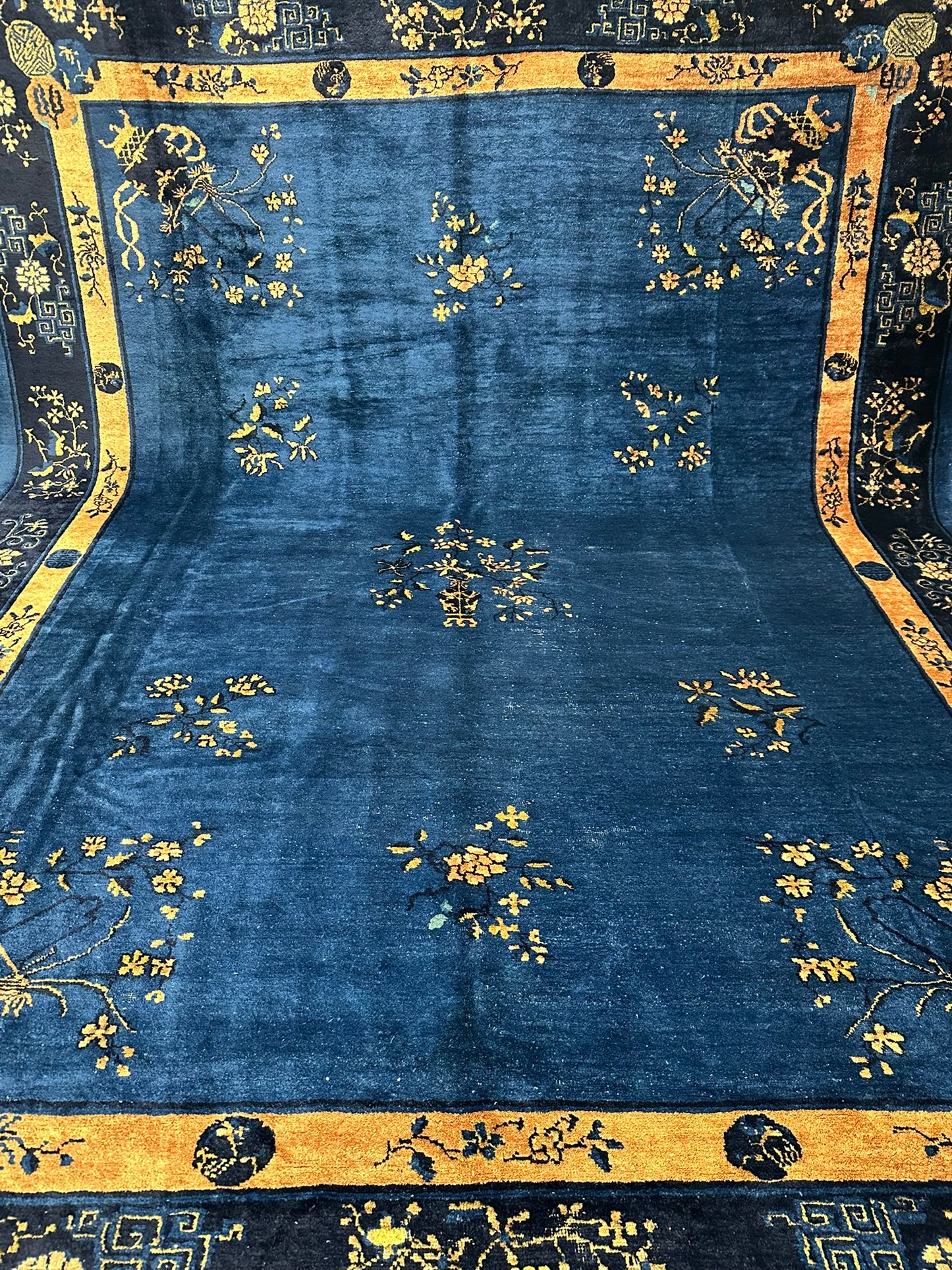 Selten Antiker Handgeknüpfter Peking Art Deco Teppich 350x274 cm