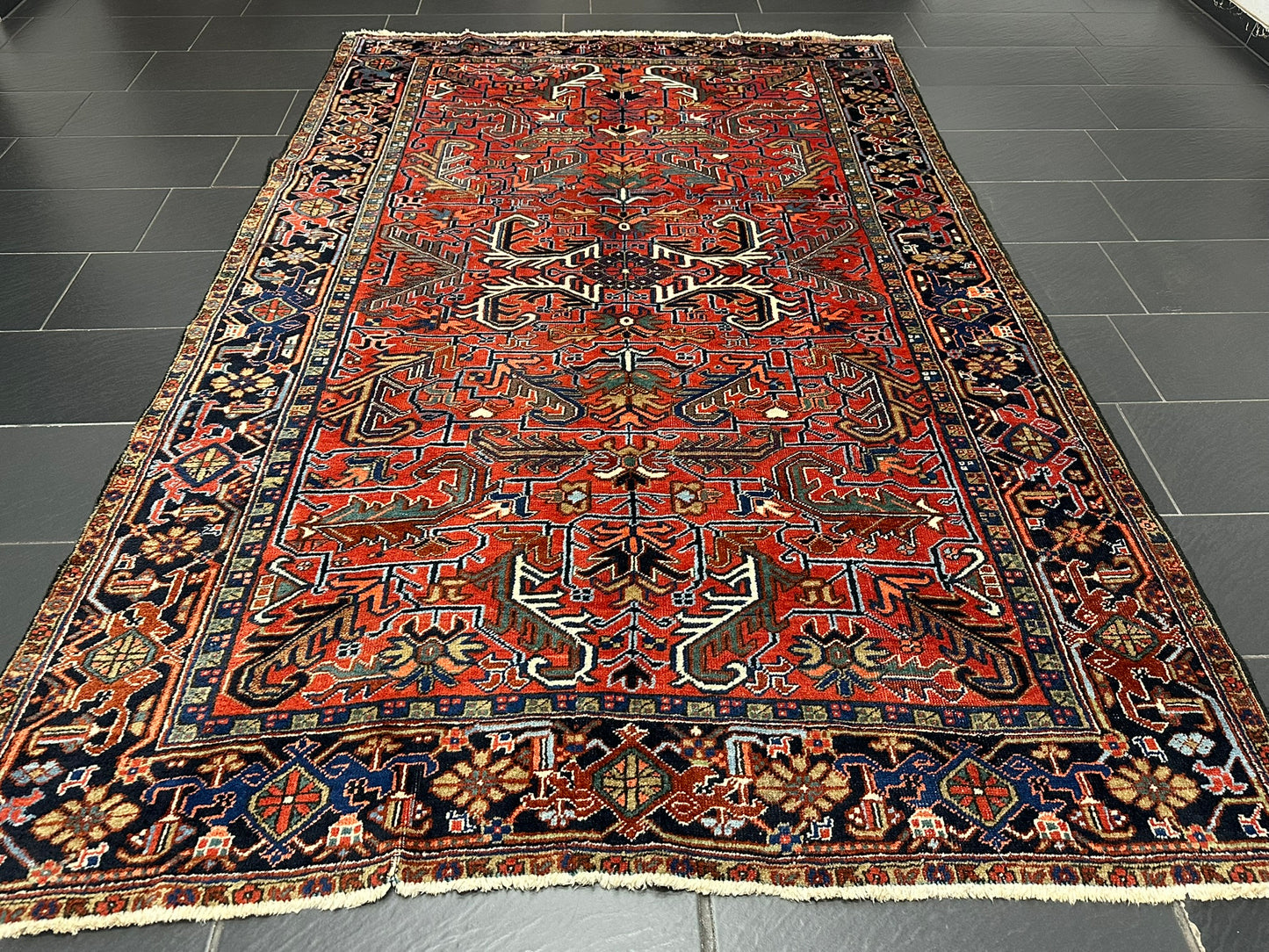 Handgeknüpfter Heriz Teppich Naturfarben Antik 292x190 cm