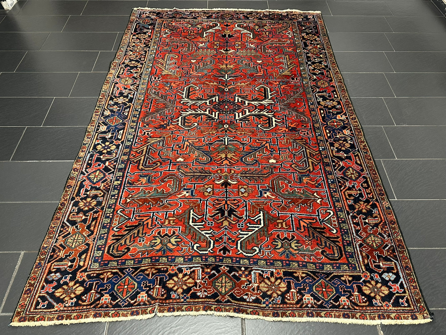 Handgeknüpfter Heriz Teppich Naturfarben Antik 292x190 cm