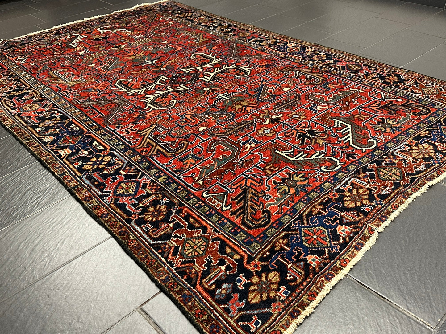 Handgeknüpfter Heriz Teppich Naturfarben Antik 292x190 cm