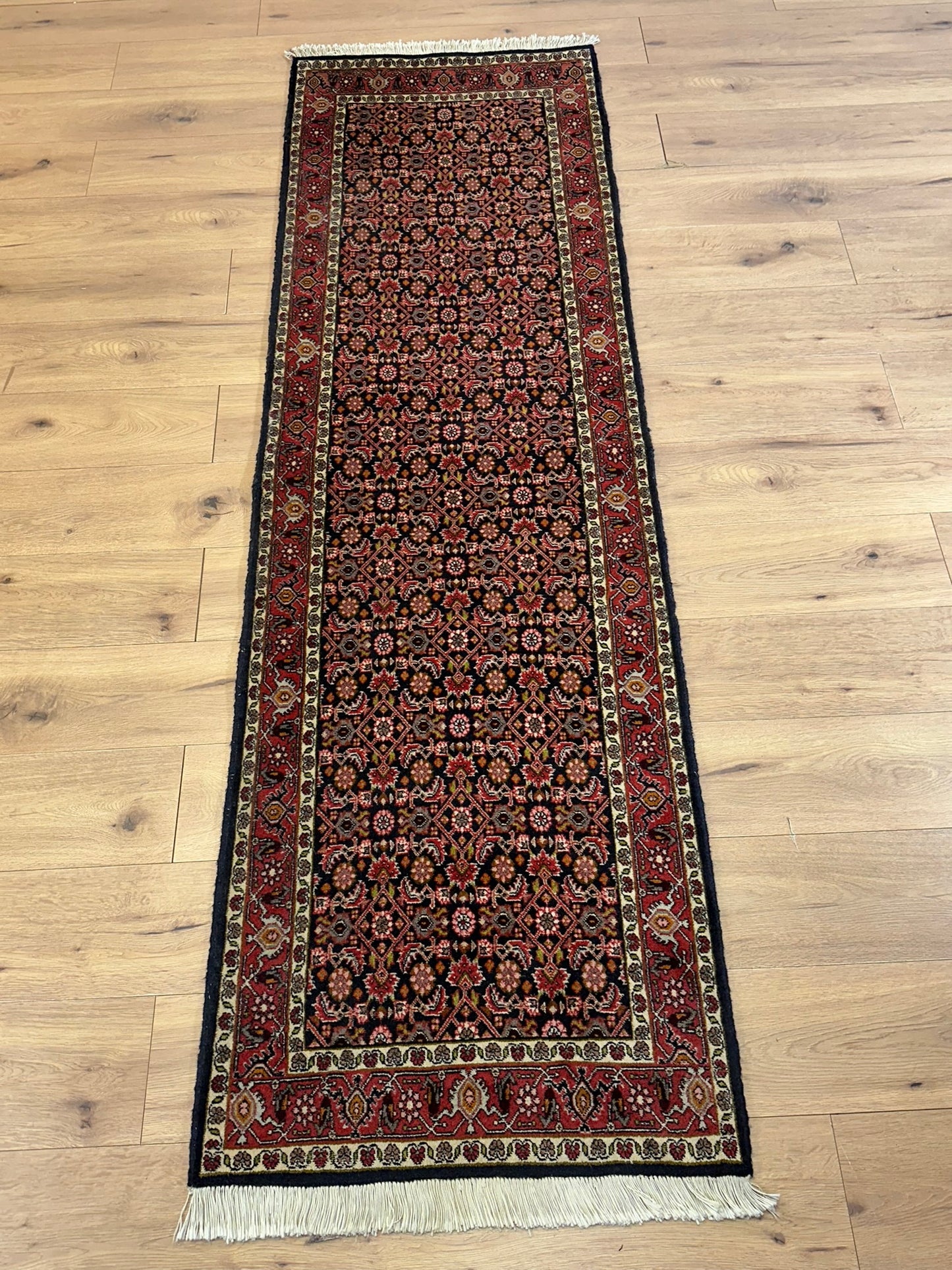 Orientteppich handgeknüpft Bidjar Läufer 245x75 cm