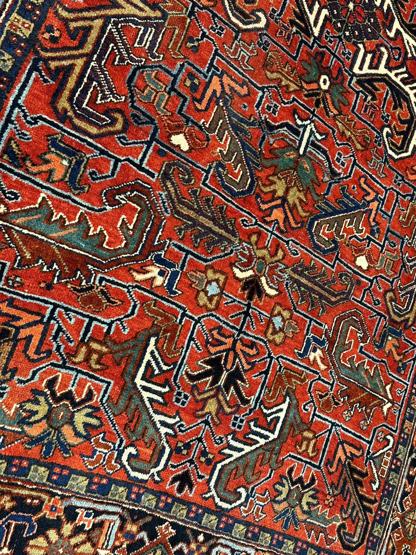 Handgeknüpfter Heriz Teppich Naturfarben Antik 292x190 cm