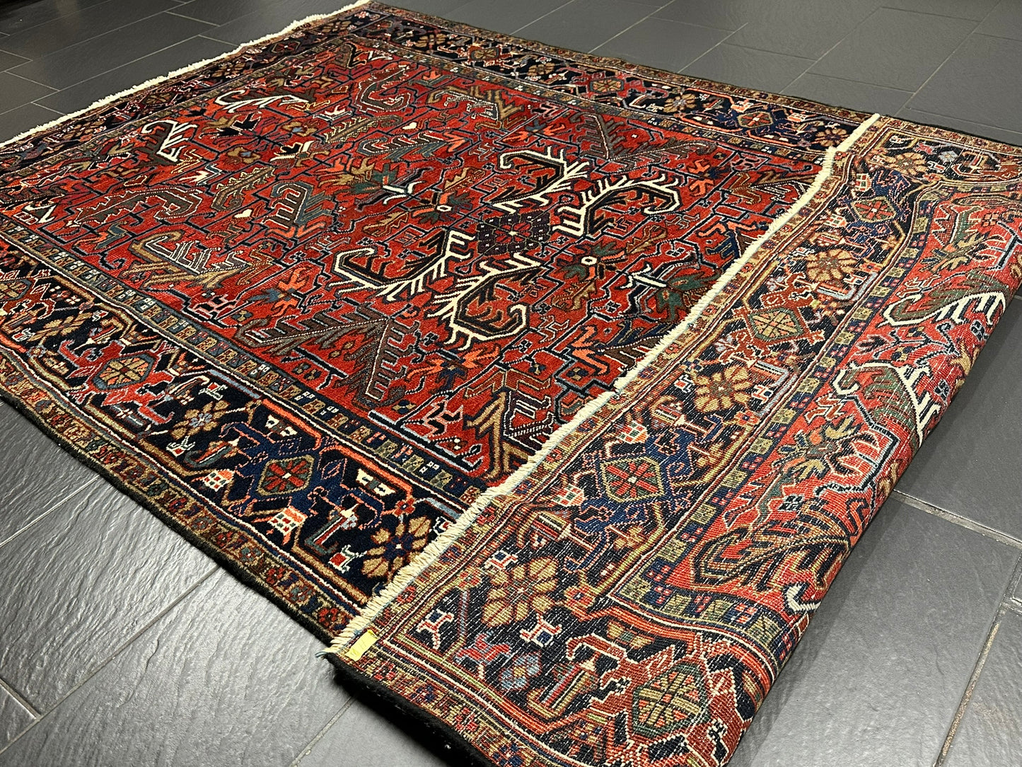 Handgeknüpfter Heriz Teppich Naturfarben Antik 292x190 cm