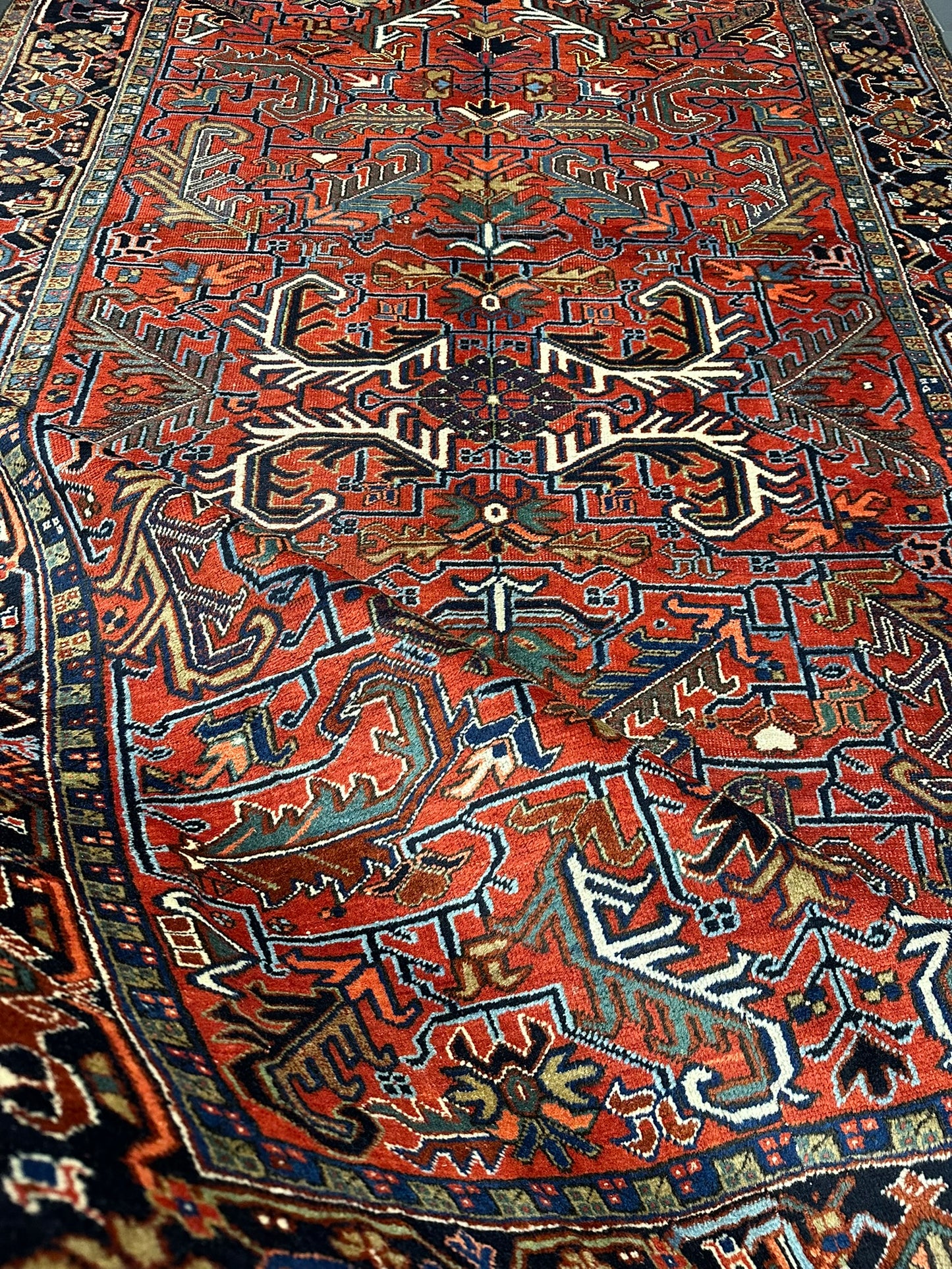 Handgeknüpfter Heriz Teppich Naturfarben Antik 292x190 cm