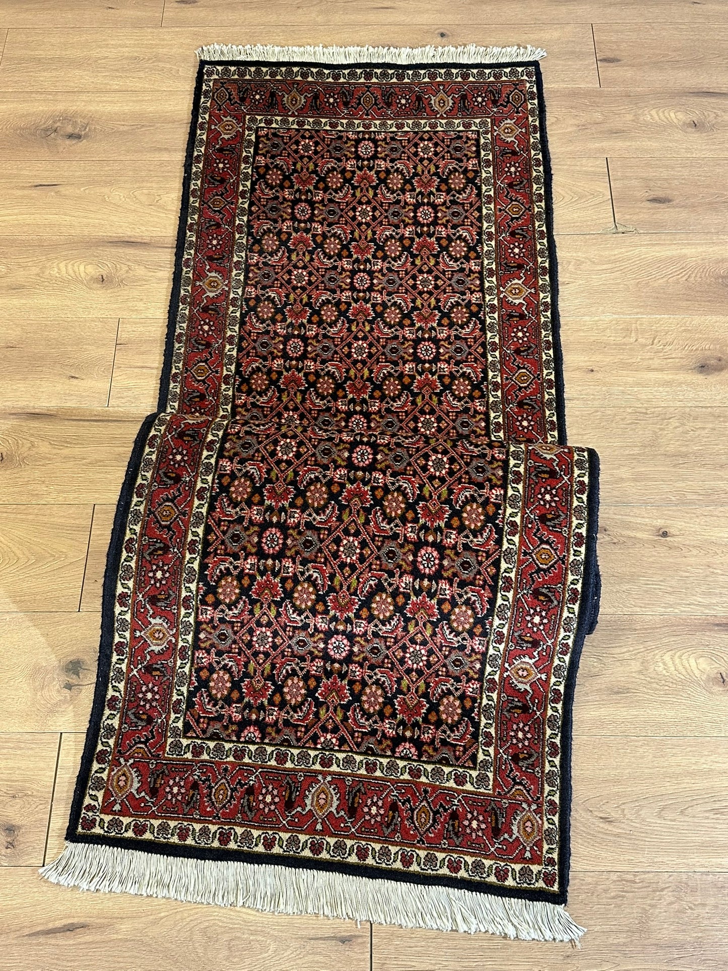 Orientteppich handgeknüpft Bidjar Läufer 245x75 cm