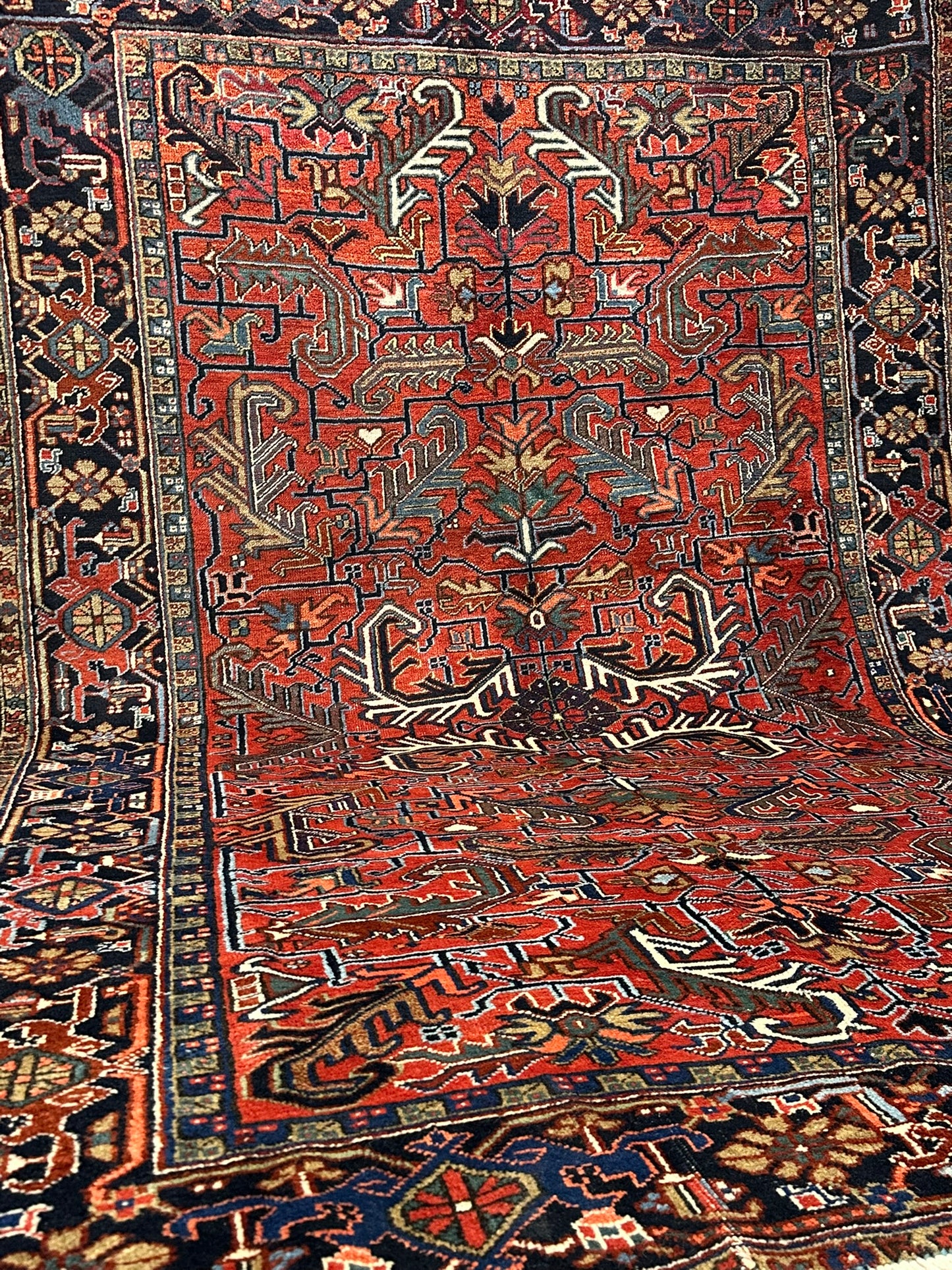 Handgeknüpfter Heriz Teppich Naturfarben Antik 292x190 cm
