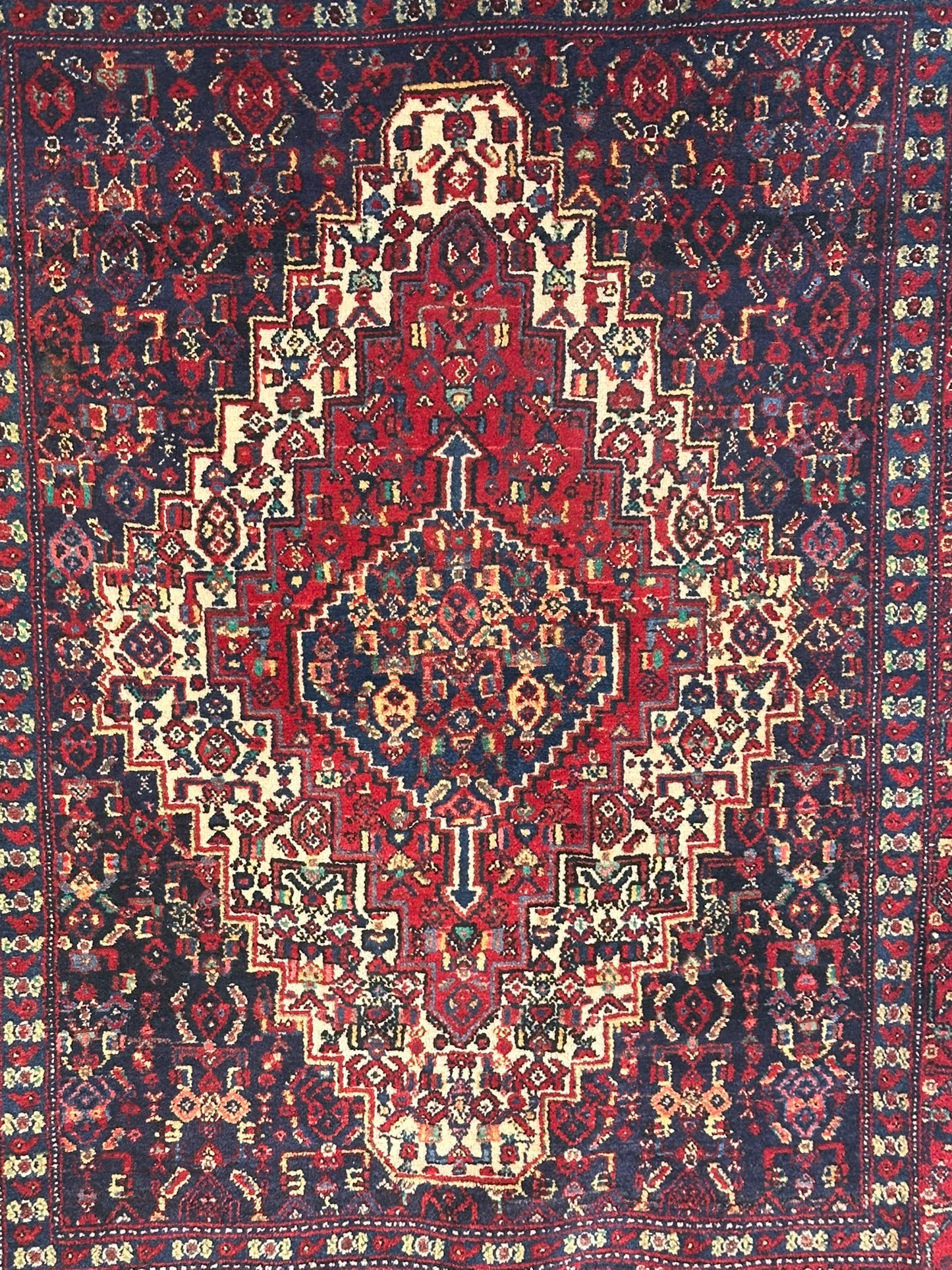 Orientteppich handgeknüpft Bidjar Läufer 176x35 cm