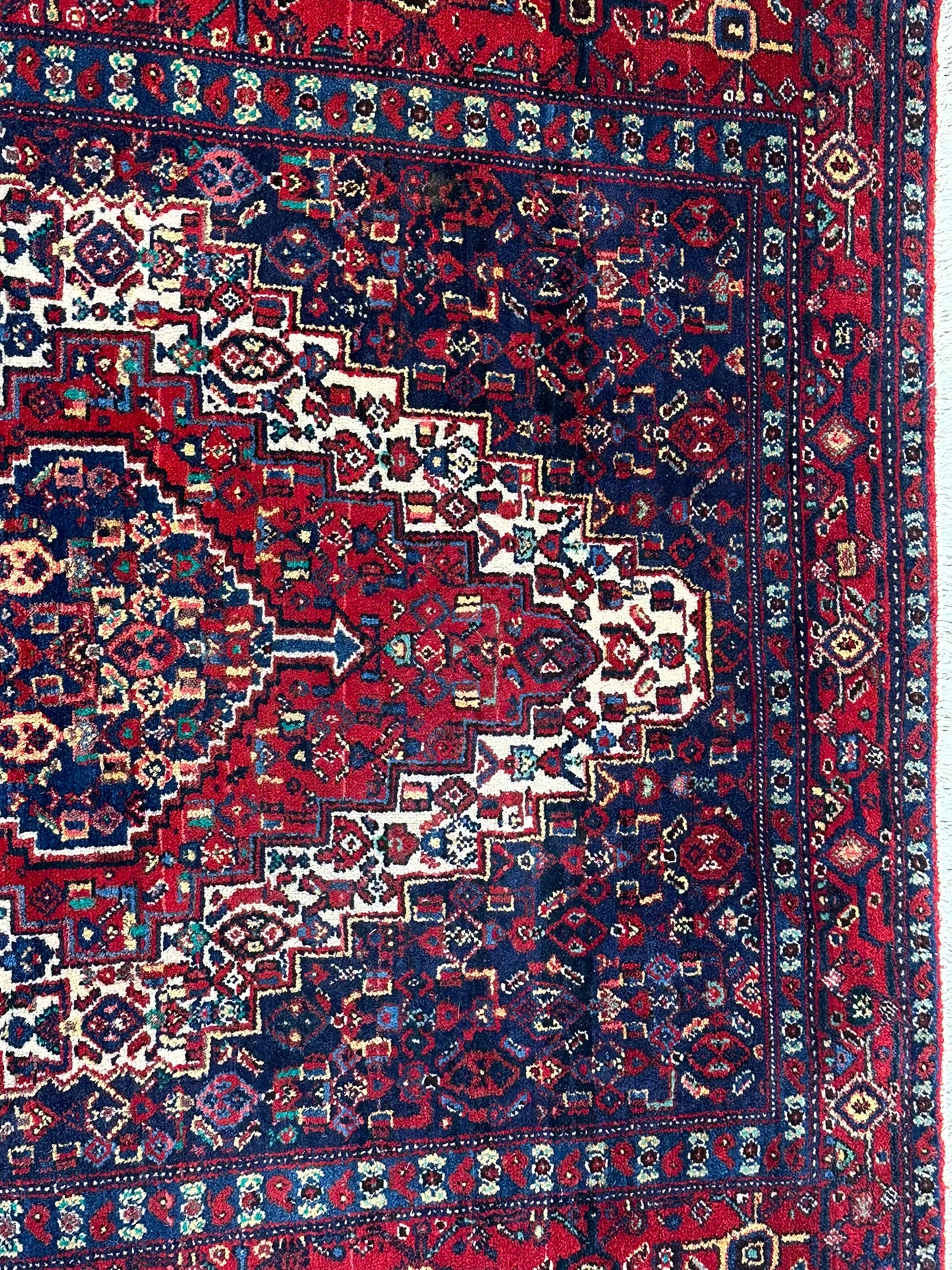 Orientteppich handgeknüpft Bidjar Läufer 176x35 cm