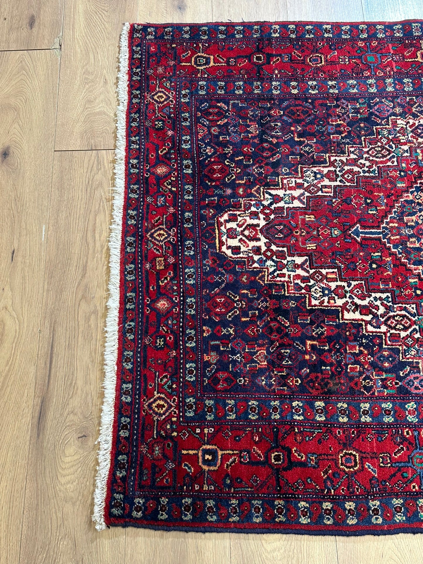 Orientteppich handgeknüpft Bidjar Läufer 176x35 cm