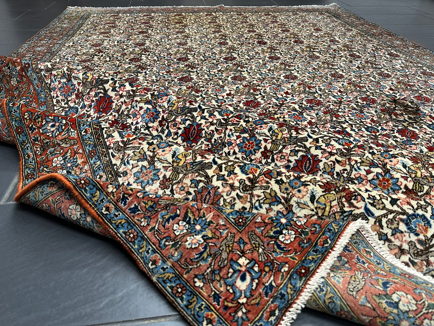 Handgeknüpft Perser Teppich Ghom 315x220 cm – Antikes Paradies Muster