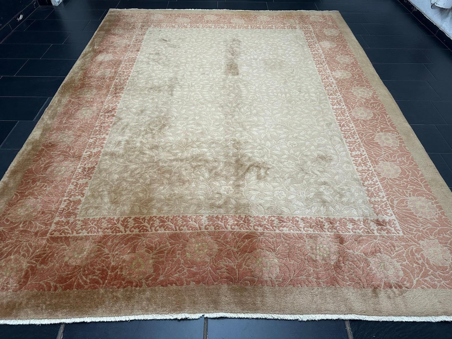 Semi Antik Handgeknüpfter China Teppich Art Deco 356x272 cm