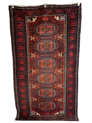 Orientteppich handgeknüpft Belutsch Wolle 200x112 cm