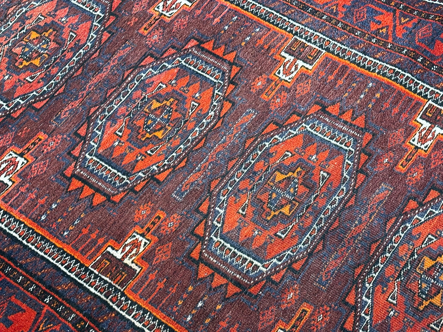 Orientteppich handgeknüpft Belutsch Wolle 200x112 cm