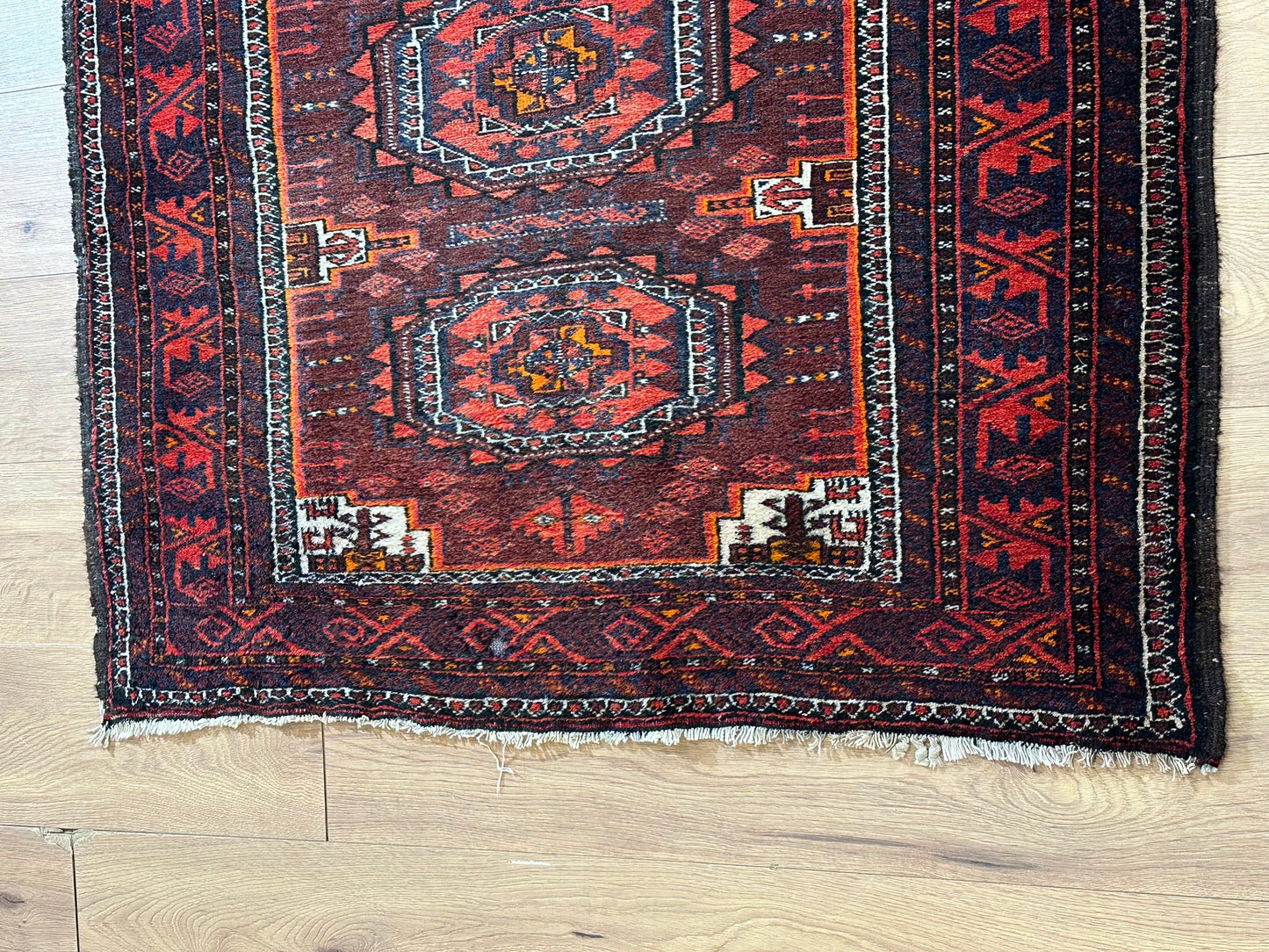 Orientteppich handgeknüpft Belutsch Wolle 200x112 cm