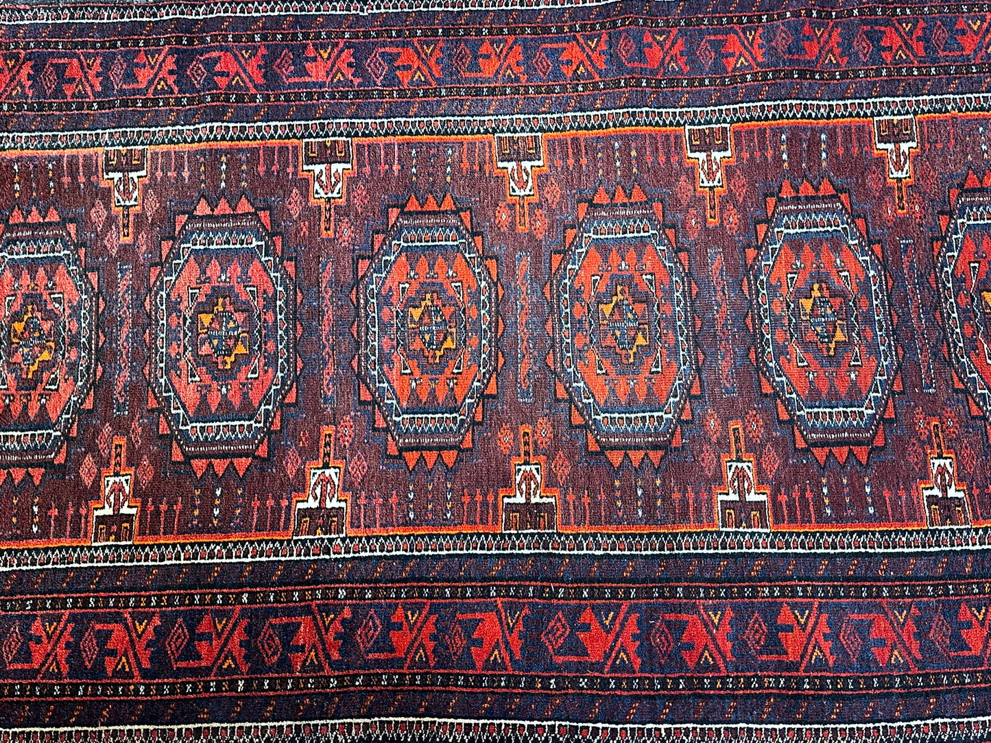 Orientteppich handgeknüpft Belutsch Wolle 200x112 cm