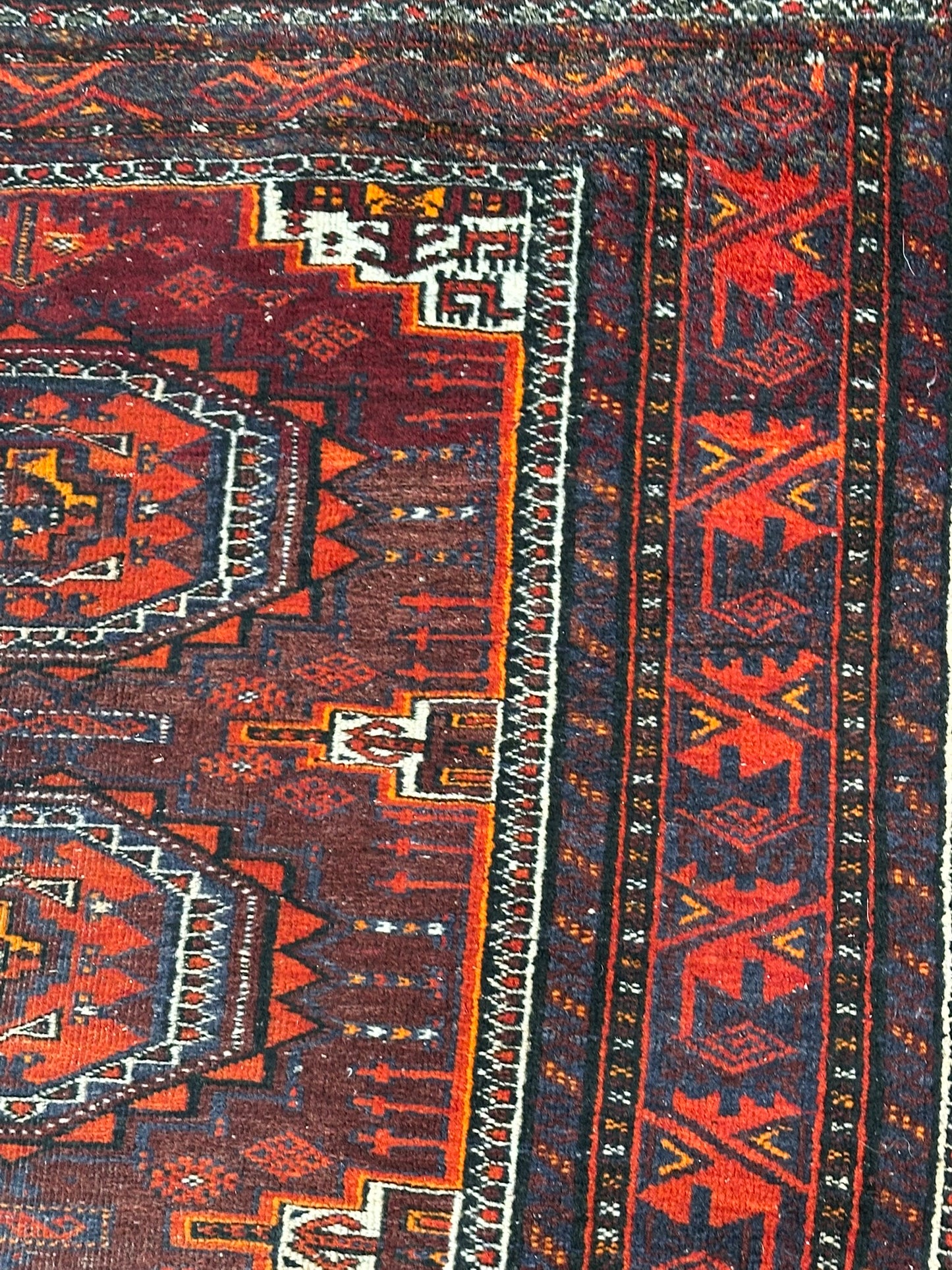 Orientteppich handgeknüpft Belutsch Wolle 200x112 cm