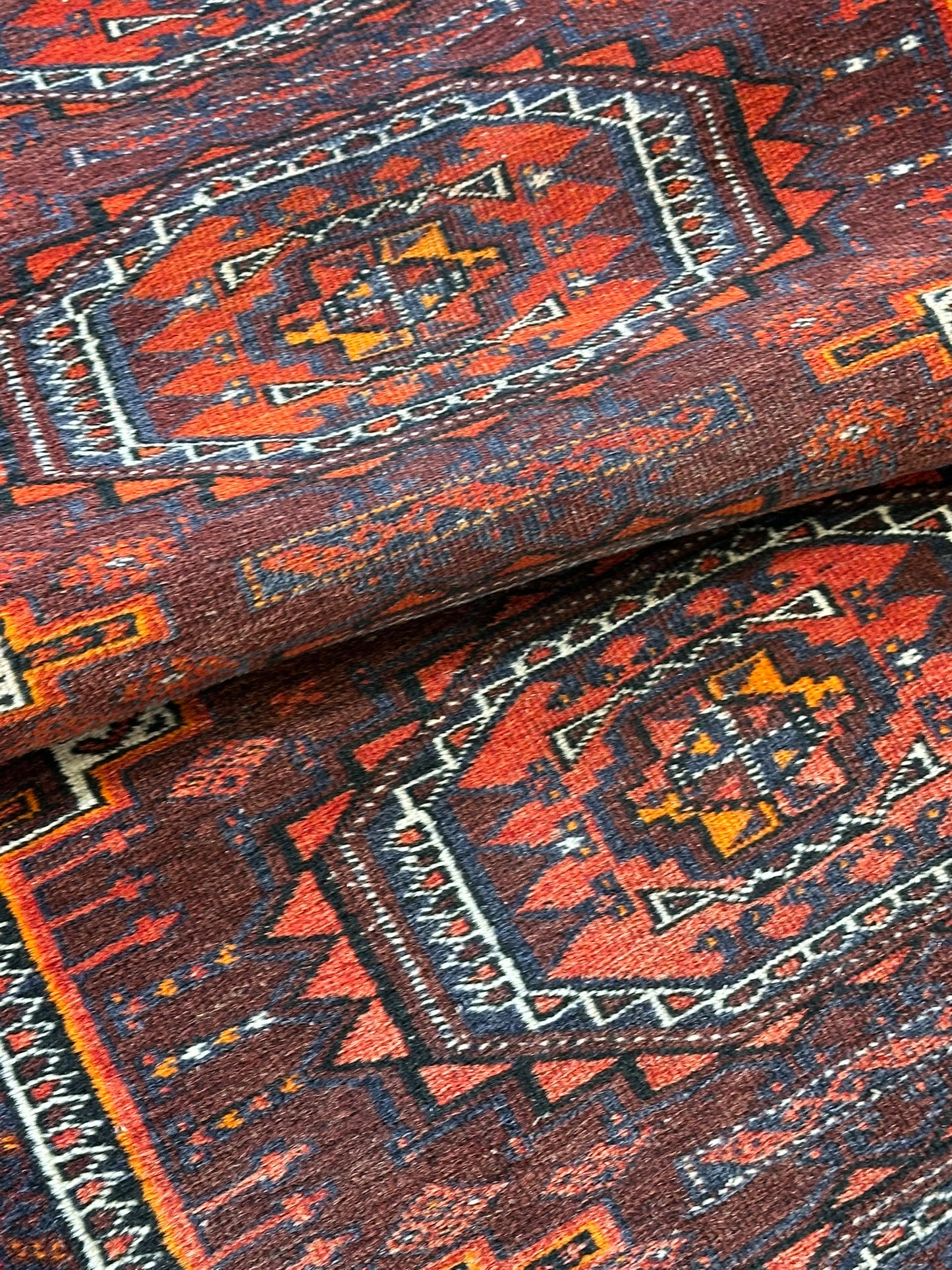Orientteppich handgeknüpft Belutsch Wolle 200x112 cm