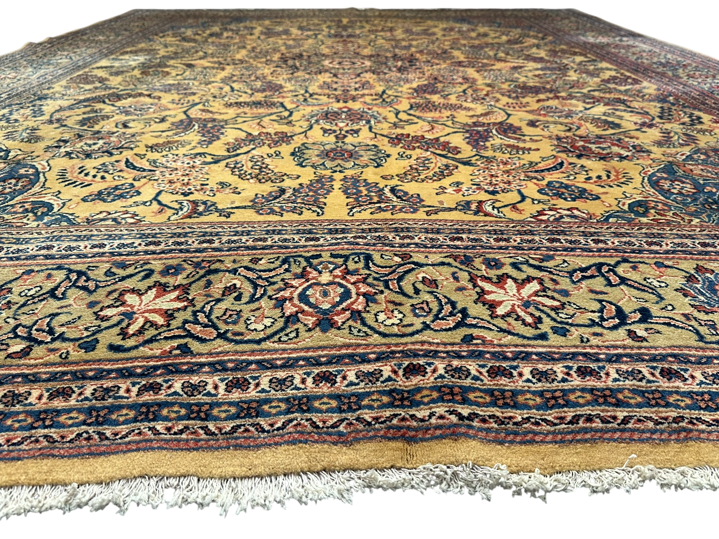 Handgeknüpfter Semi Antiker Teppich Sarouqh 420x300 cm – Naturfarben