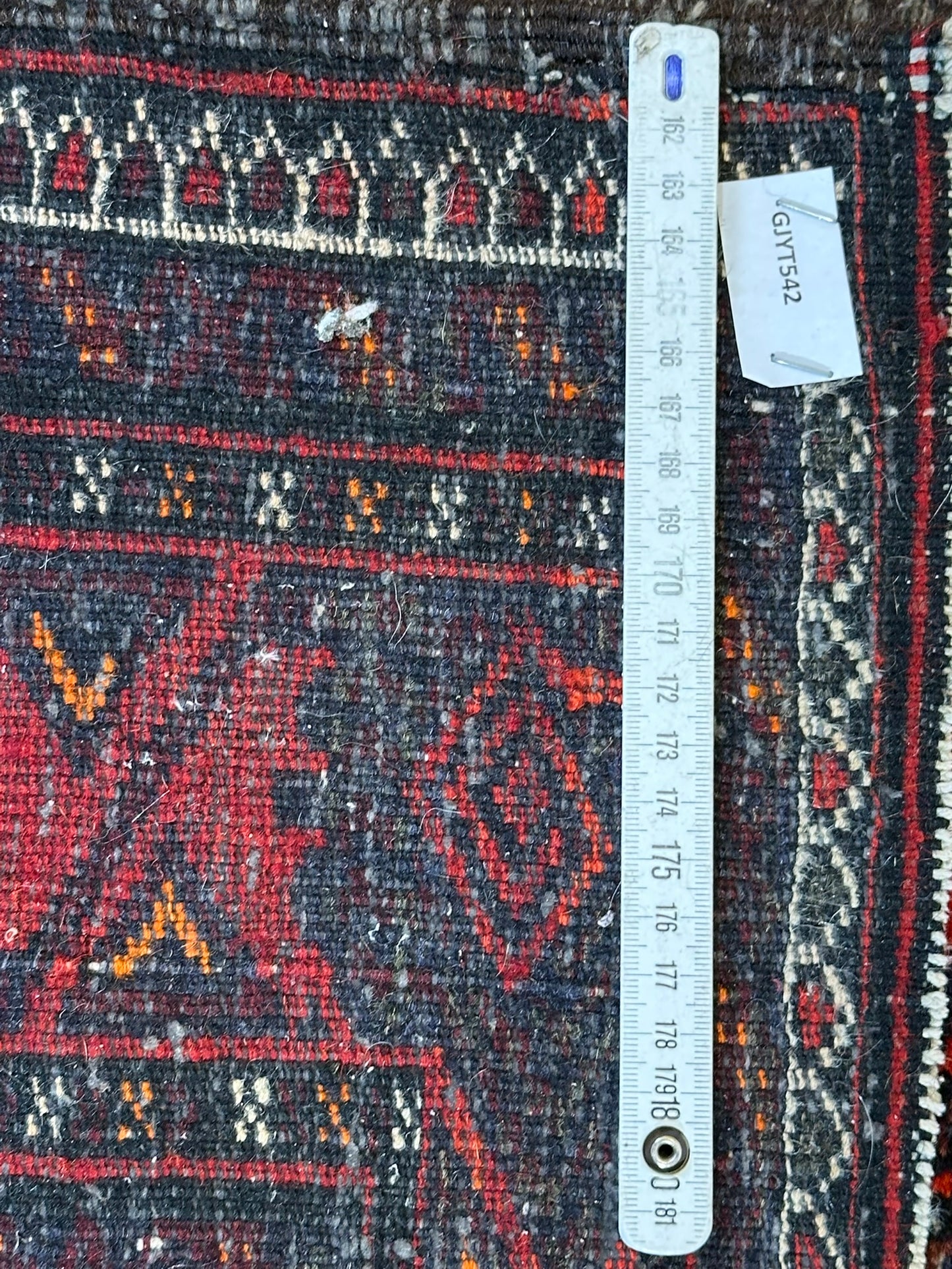 Orientteppich handgeknüpft Belutsch Wolle 200x112 cm
