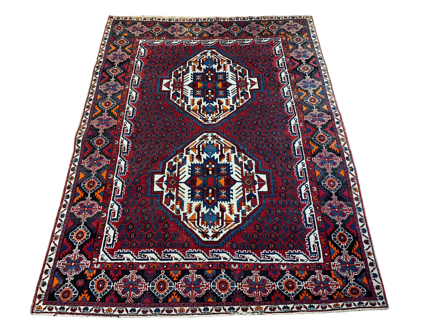 Orientteppich handgeknüpft Afschari Wolle Naturfarben 208x155 cm