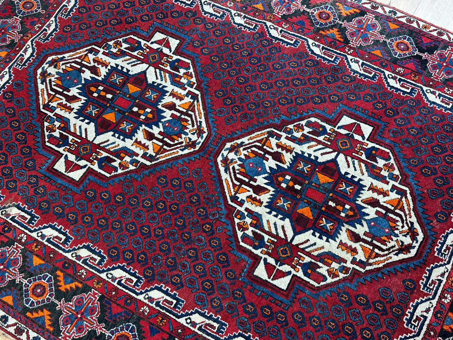Orientteppich handgeknüpft Afschari Wolle Naturfarben 208x155 cm
