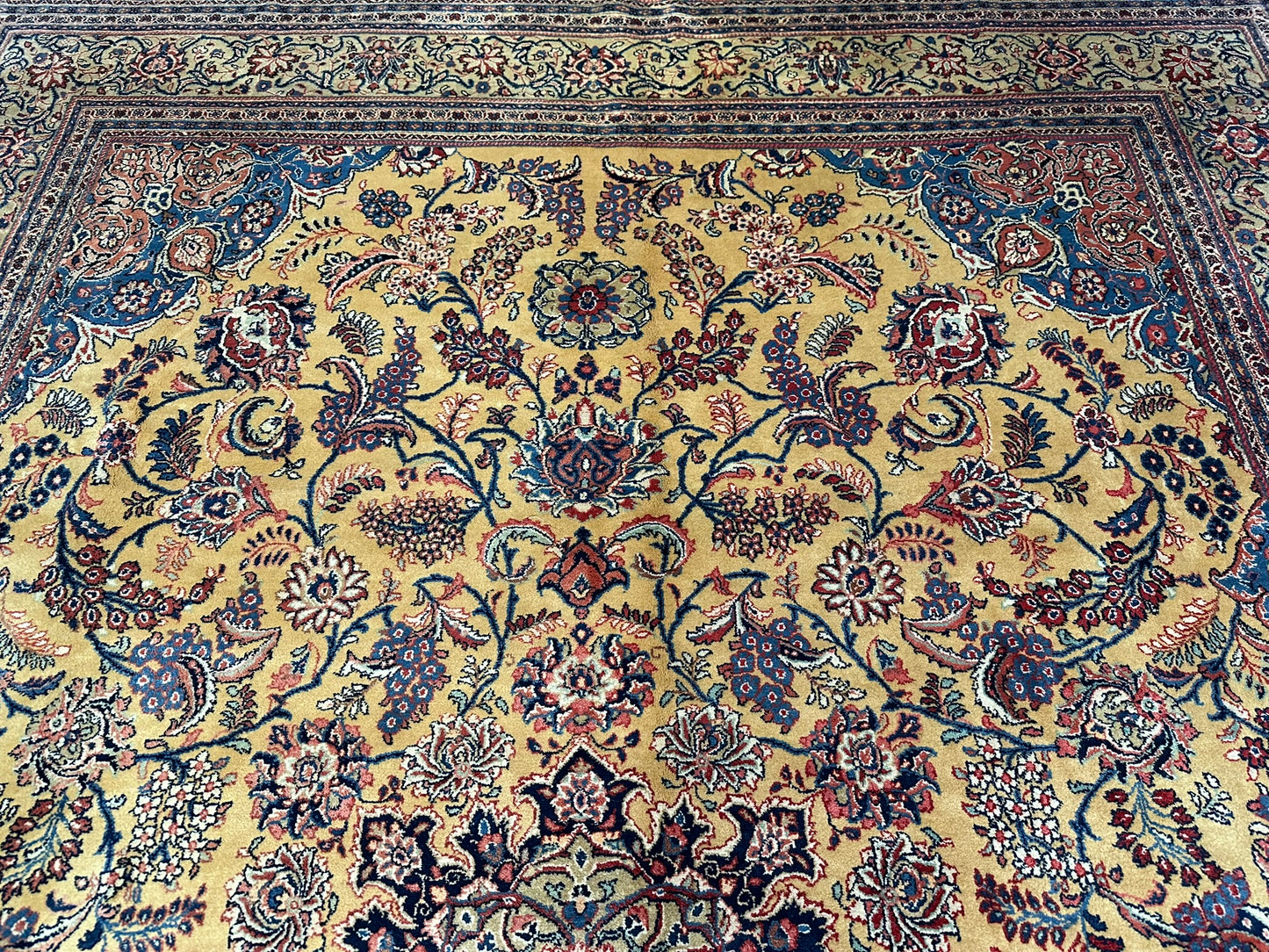 Handgeknüpfter Semi Antiker Teppich Sarouqh 420x300 cm – Naturfarben