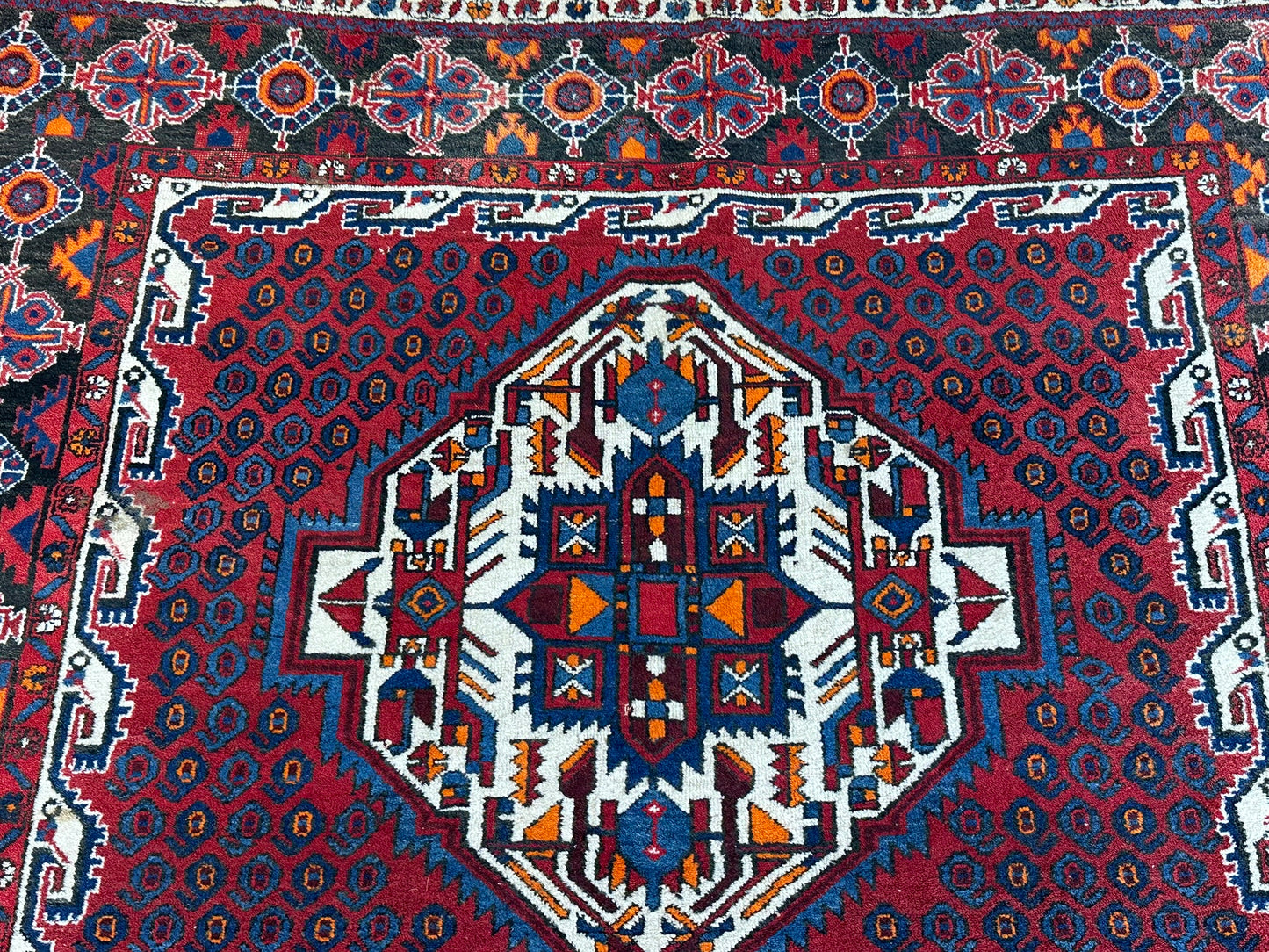 Orientteppich handgeknüpft Afschari Wolle Naturfarben 208x155 cm