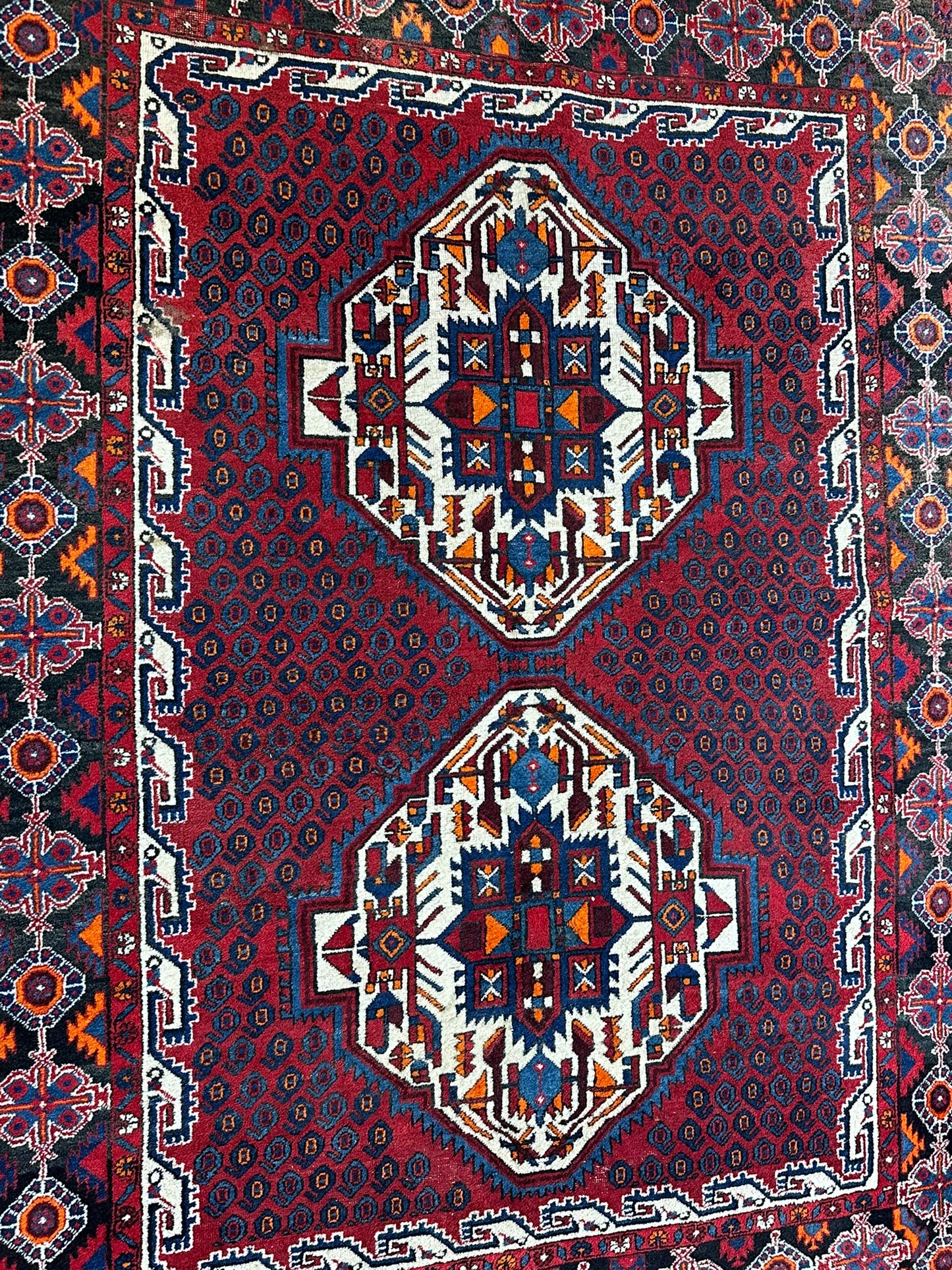 Orientteppich handgeknüpft Afschari Wolle Naturfarben 208x155 cm