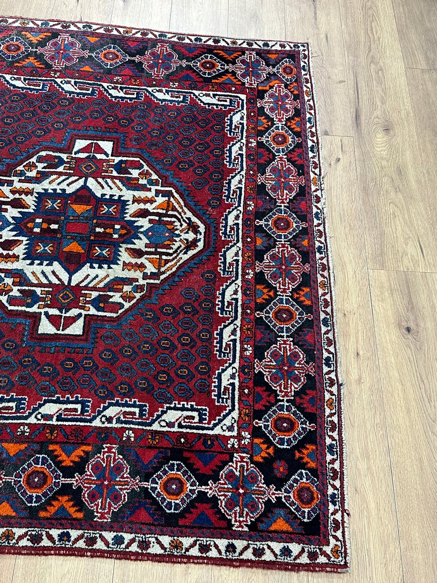 Orientteppich handgeknüpft Afschari Wolle Naturfarben 208x155 cm