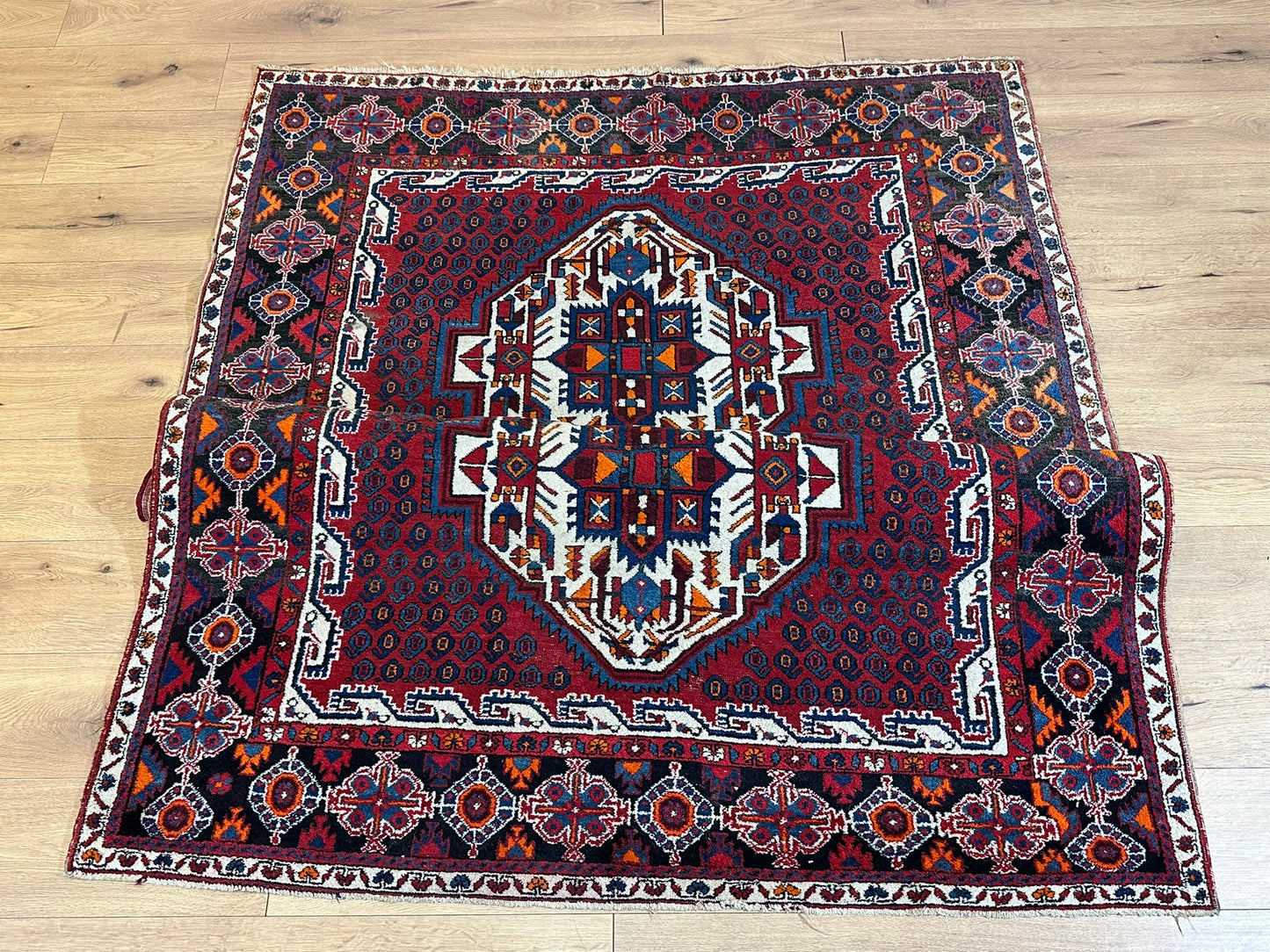Orientteppich handgeknüpft Afschari Wolle Naturfarben 208x155 cm