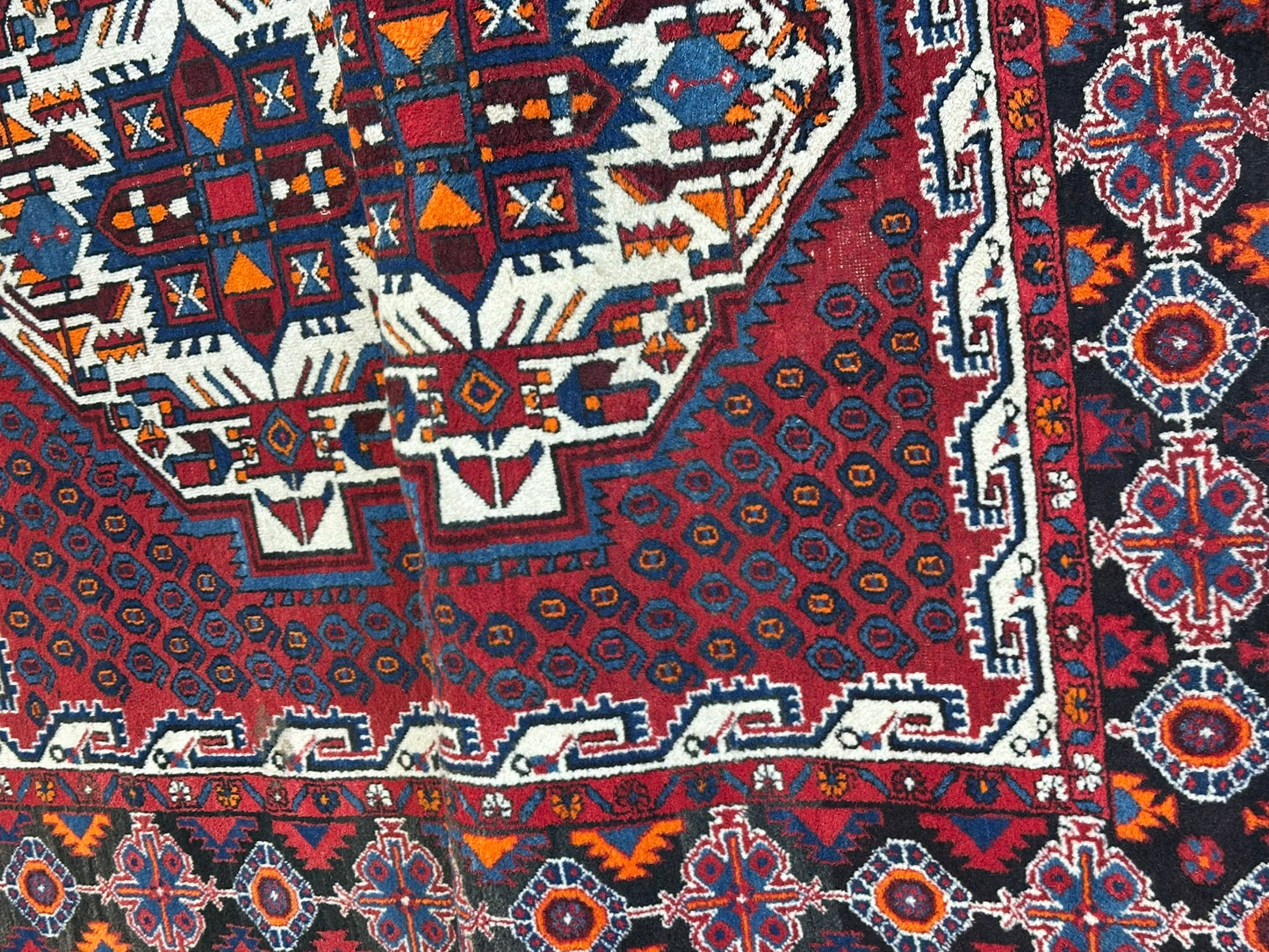 Orientteppich handgeknüpft Afschari Wolle Naturfarben 208x155 cm