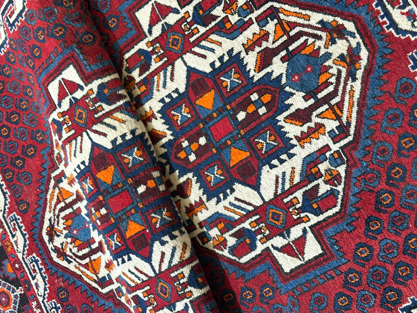 Orientteppich handgeknüpft Afschari Wolle Naturfarben 208x155 cm