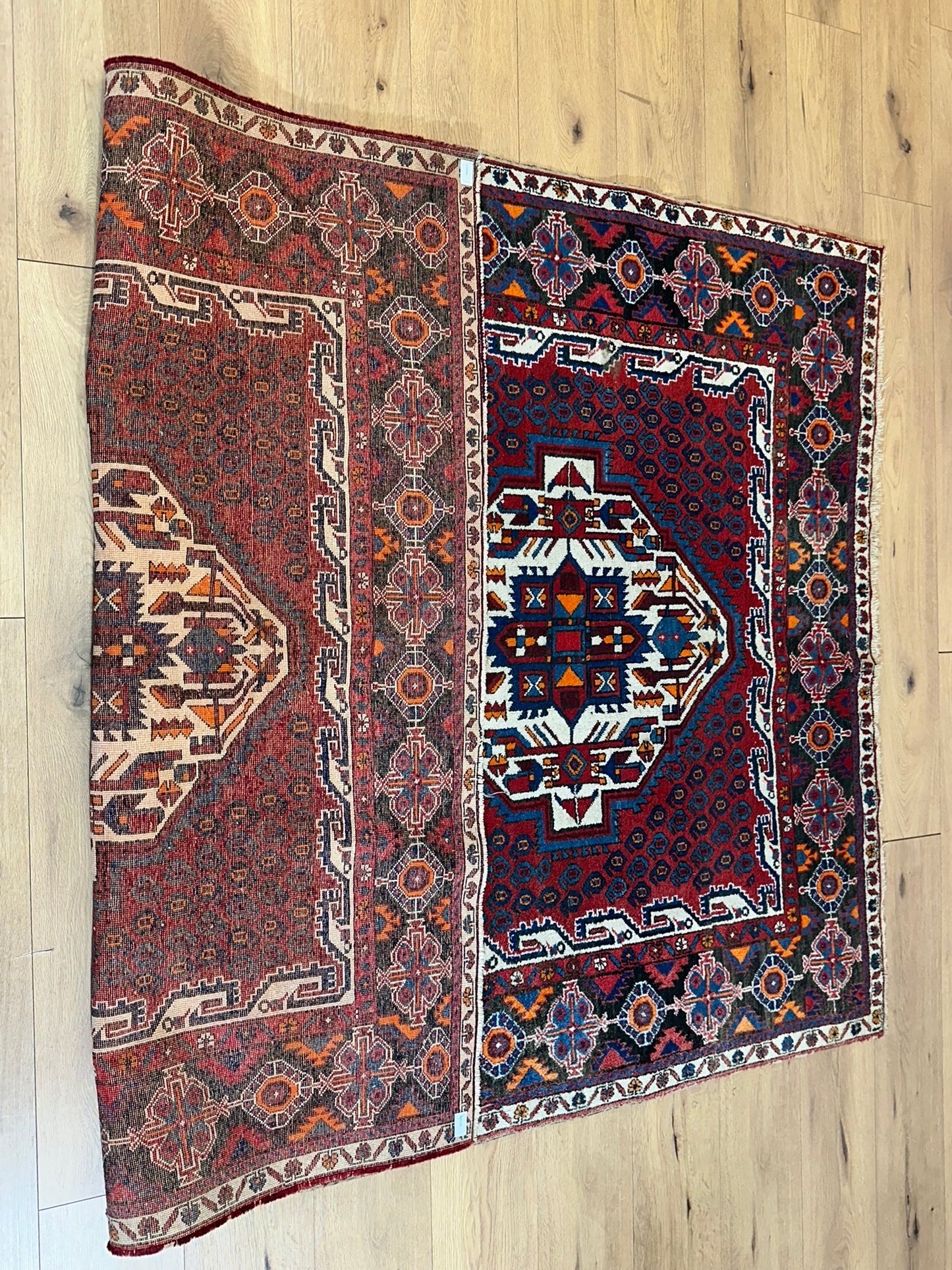 Orientteppich handgeknüpft Afschari Wolle Naturfarben 208x155 cm