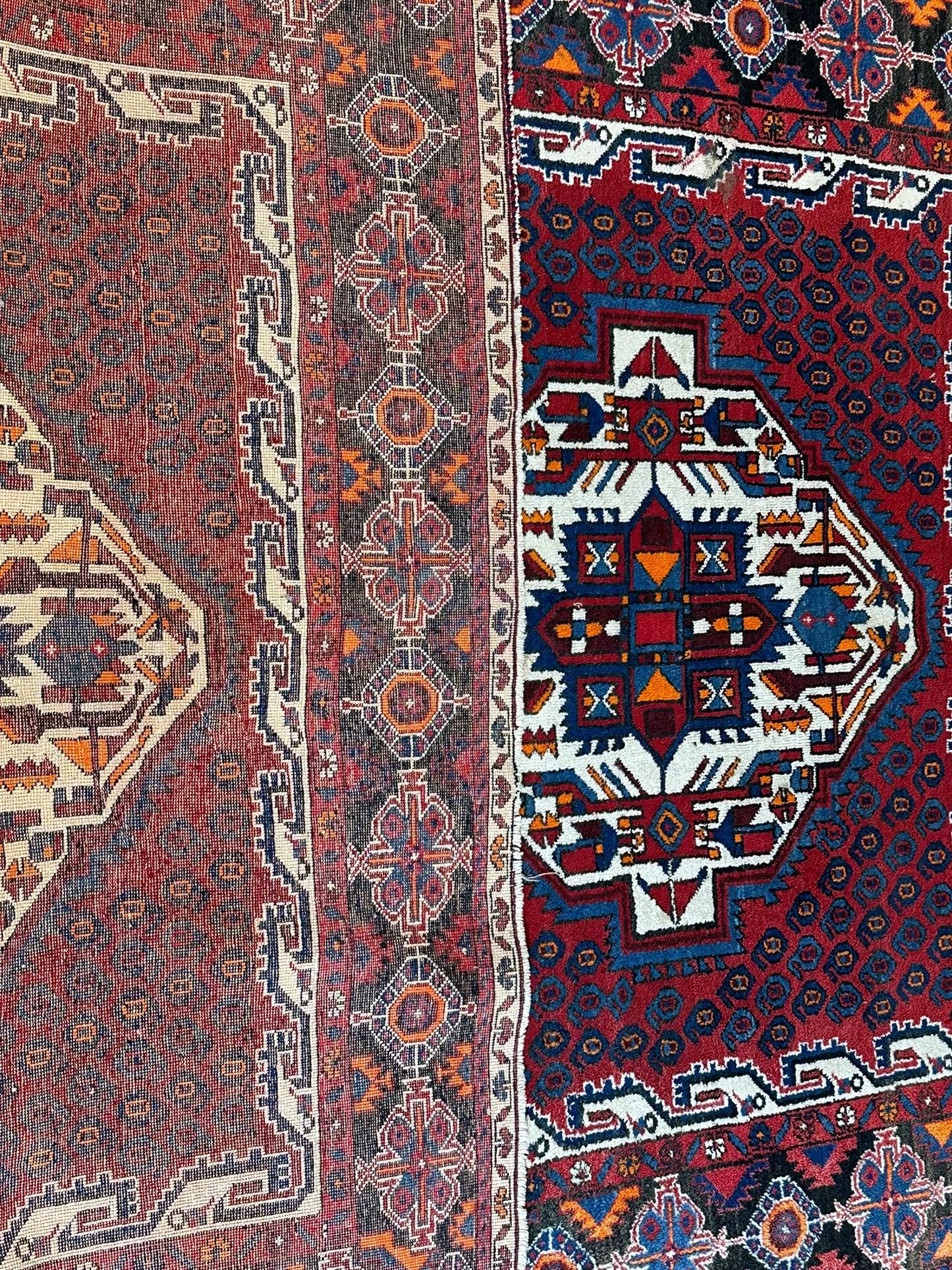 Orientteppich handgeknüpft Afschari Wolle Naturfarben 208x155 cm