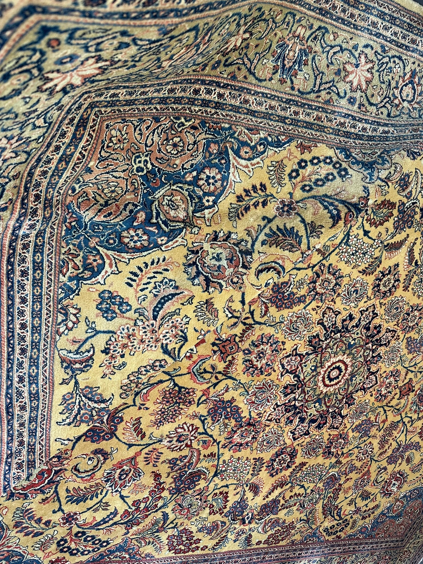 Handgeknüpfter Semi Antiker Teppich Sarouqh 420x300 cm – Naturfarben