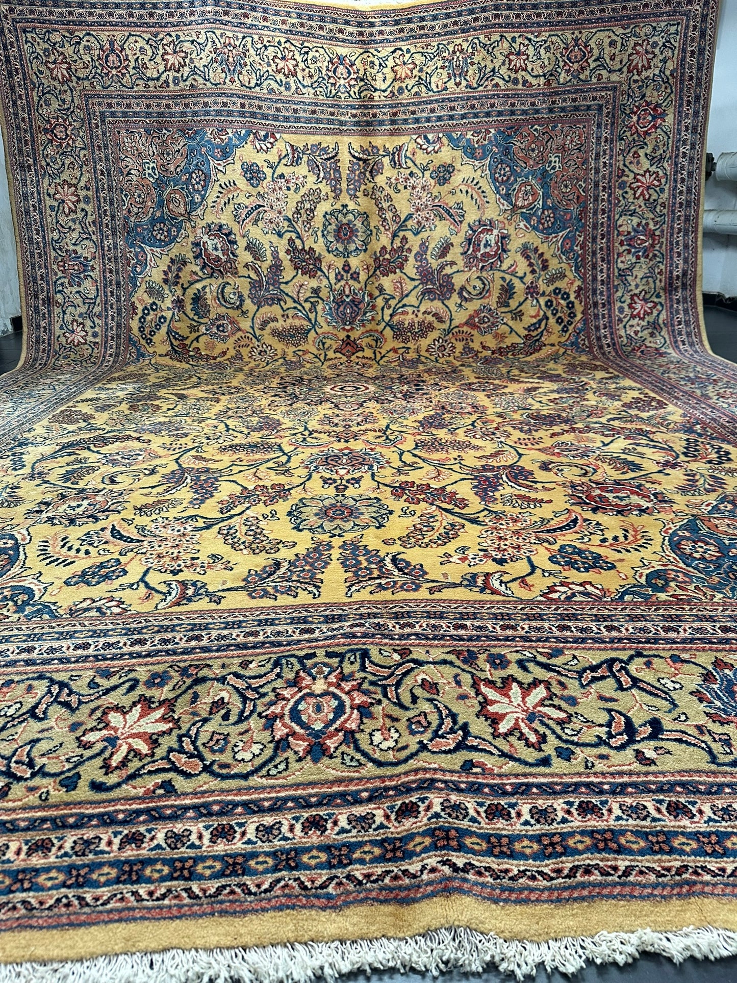 Handgeknüpfter Semi Antiker Teppich Sarouqh 420x300 cm – Naturfarben