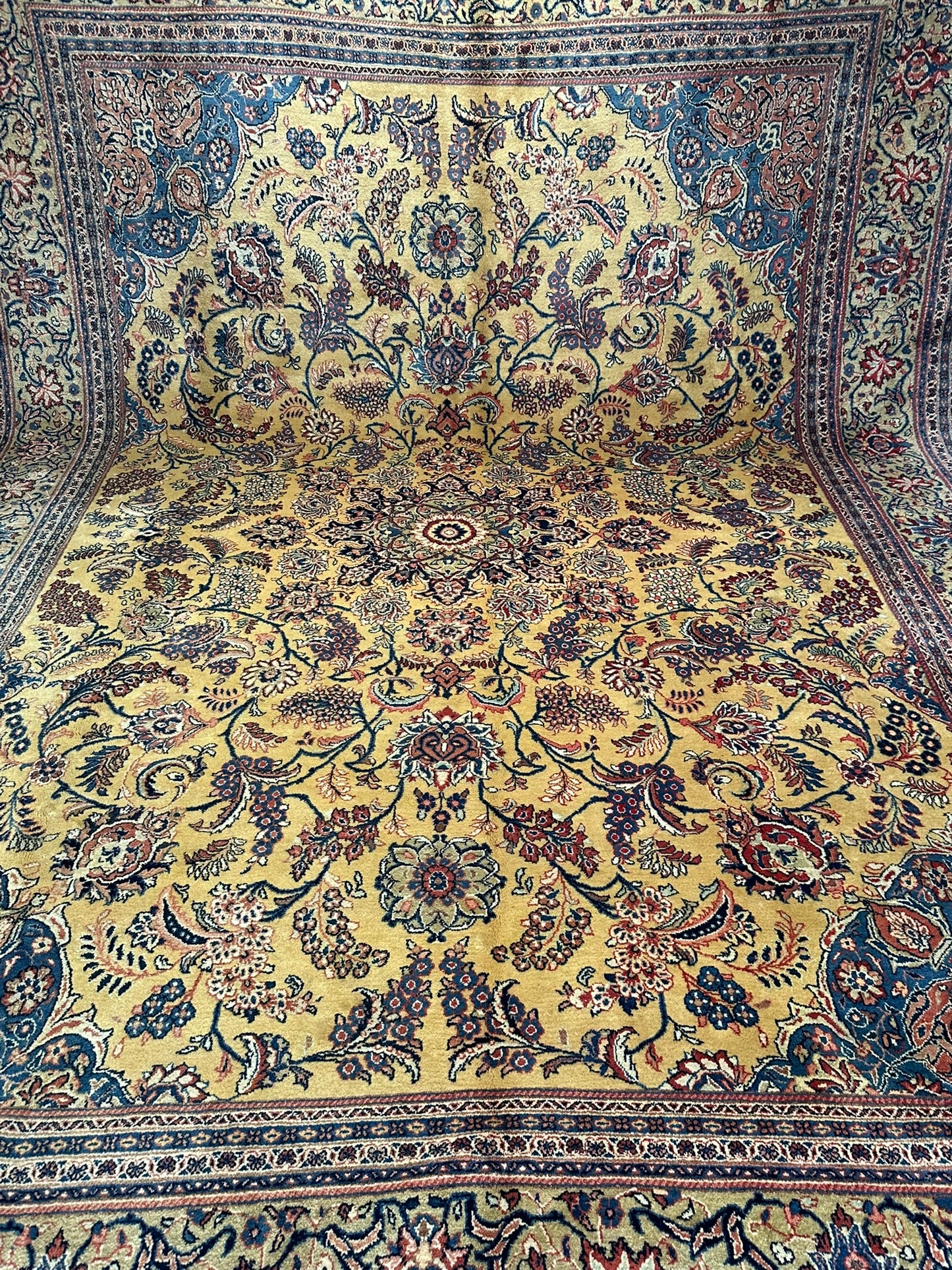 Handgeknüpfter Semi Antiker Teppich Sarouqh 420x300 cm – Naturfarben