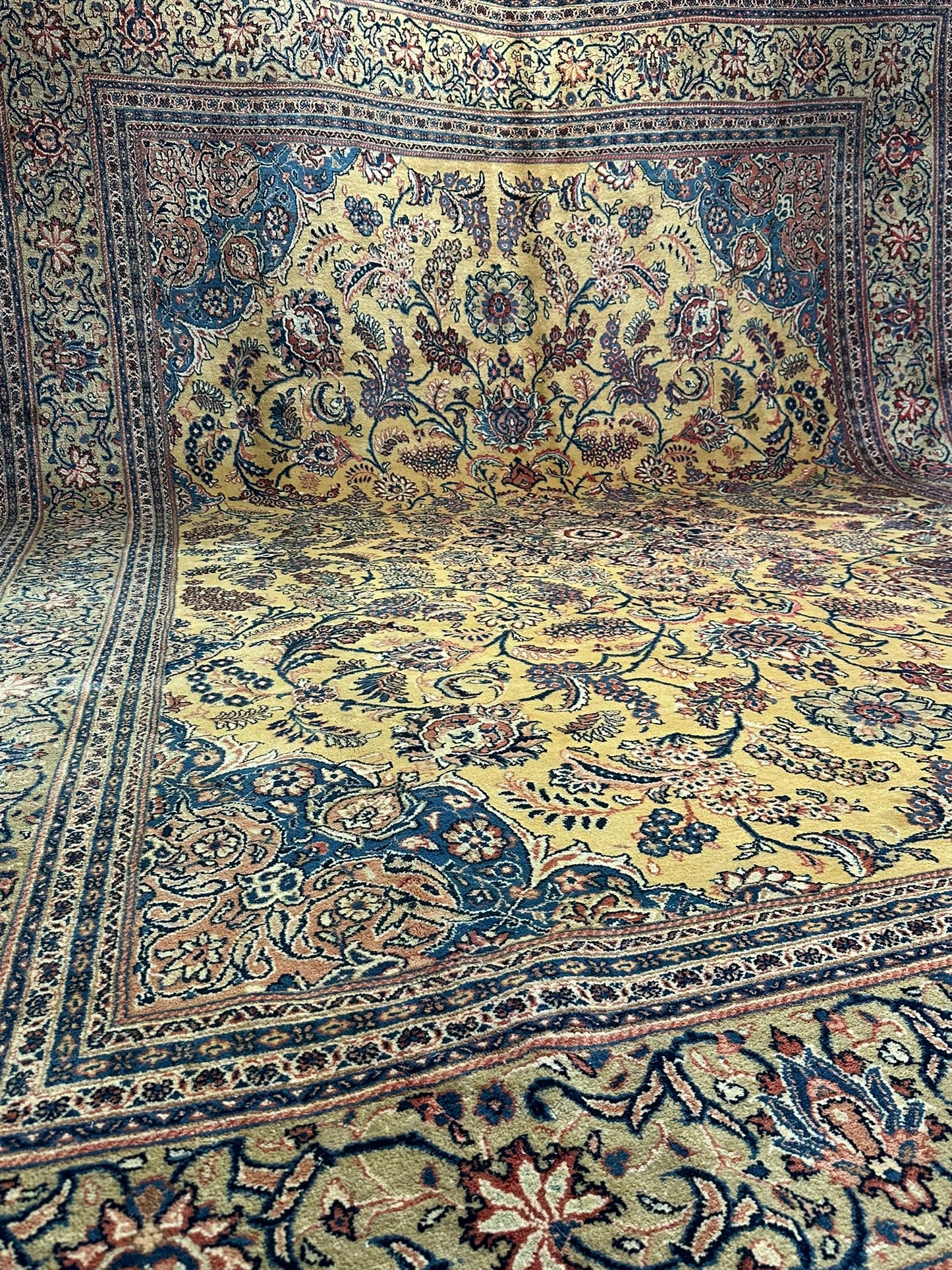 Handgeknüpfter Semi Antiker Teppich Sarouqh 420x300 cm – Naturfarben