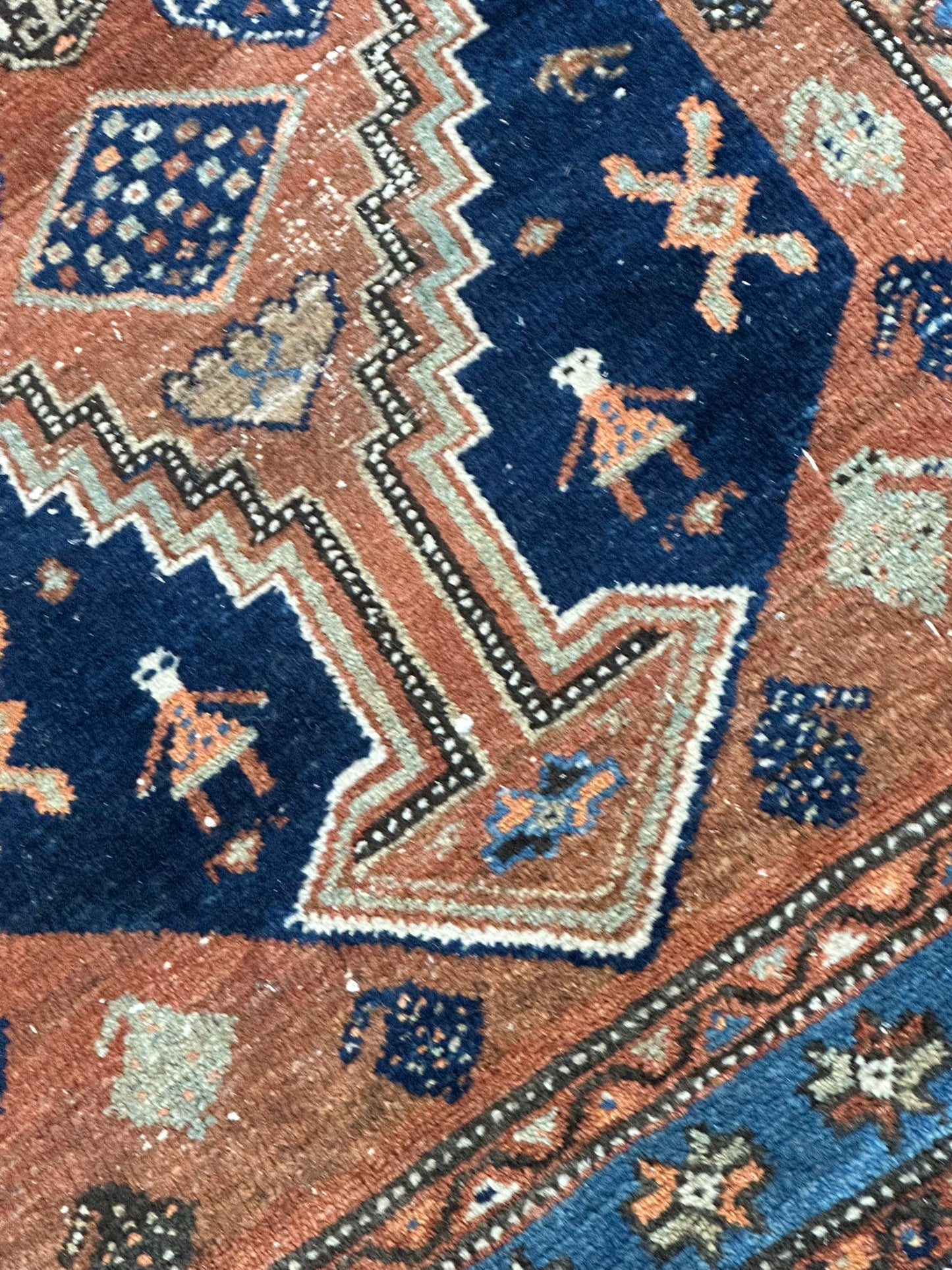 Antik Orientteppich handgeknüpft Malayer  Naturfarben 305x108 cm