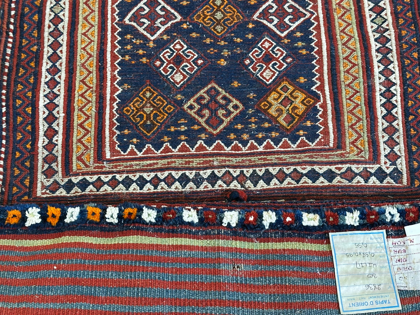 Antik Orientteppich handgeknüpft Bachtiari Salztsche  Naturfarben 92x60 cm