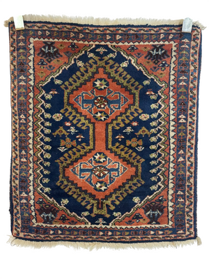 Antik Orientteppich handgeknüpft Schiraz 74x66 cm
