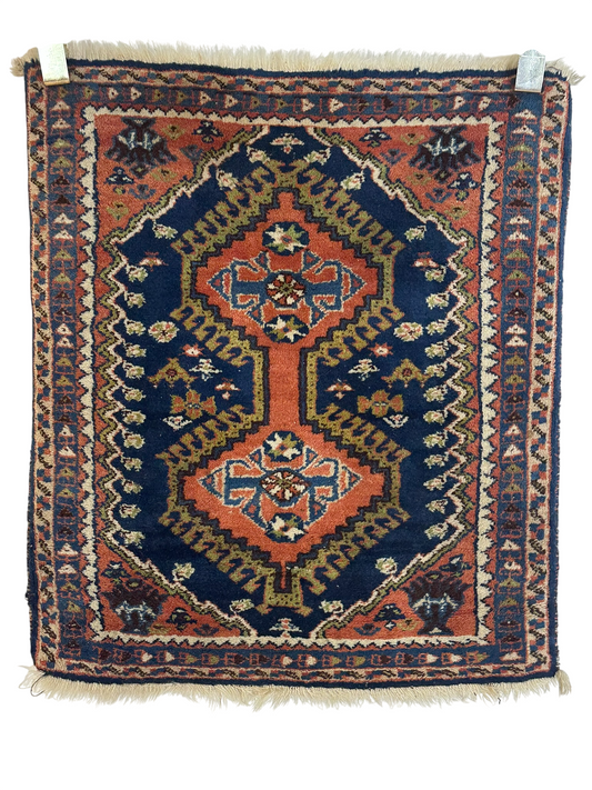 Antik Orientteppich handgeknüpft Schiraz 74x66 cm