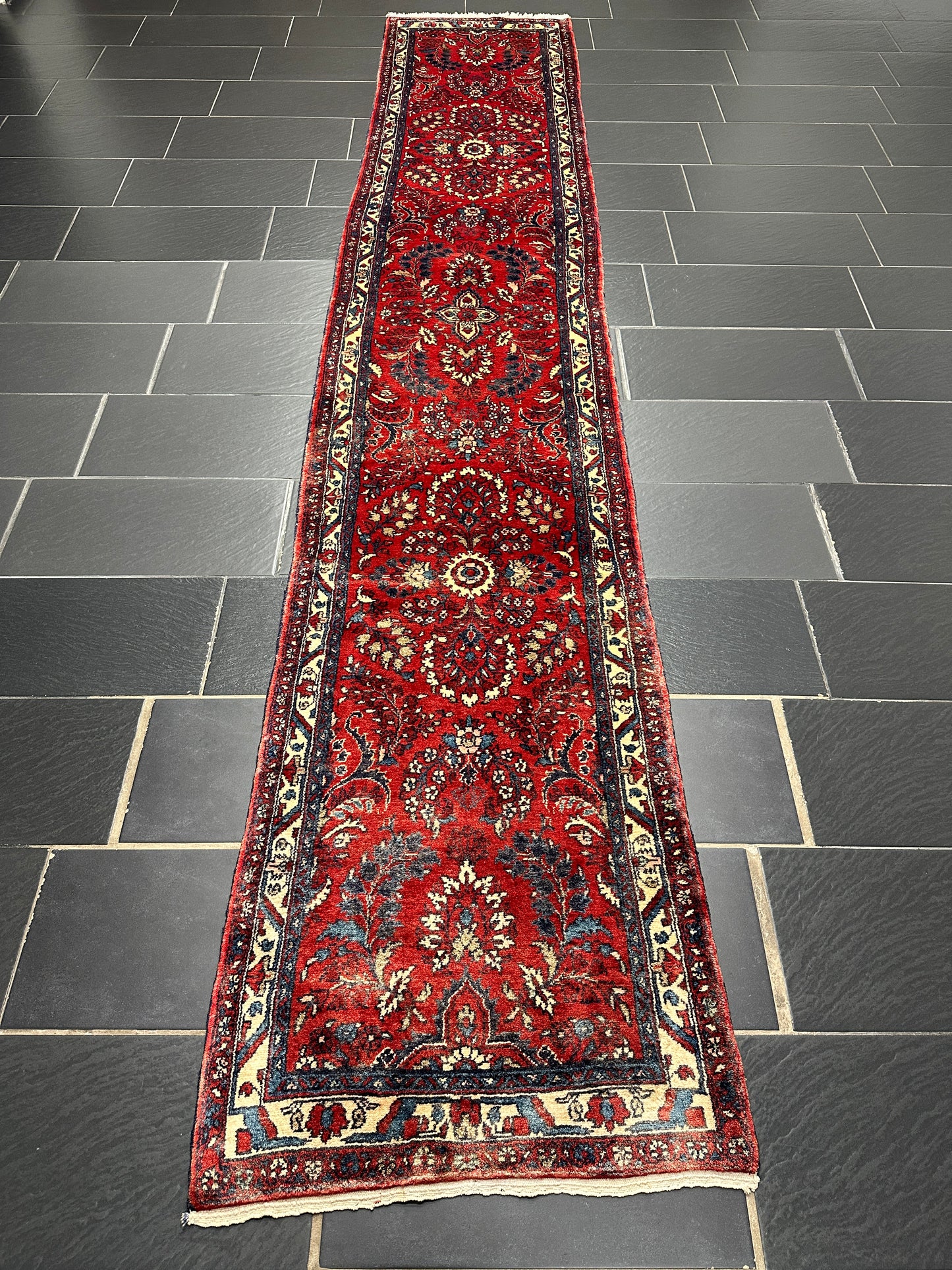 Handgeknüpfter Perser Orientteppich: Mehrewan Läufer 417x80cm
