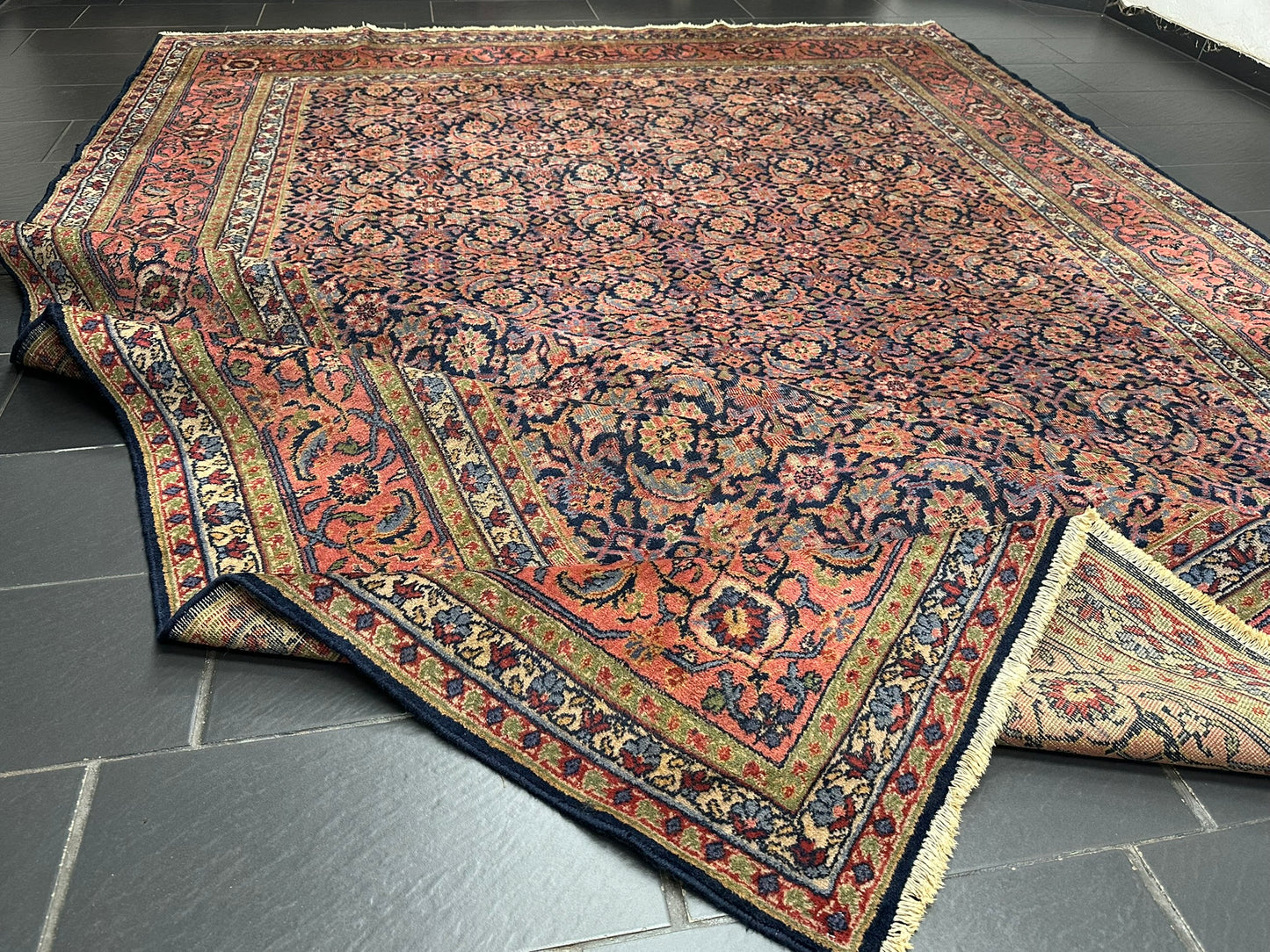 Handgeknüpfter Perser Teppich Mahal 413x290 cm – Antik um 1900