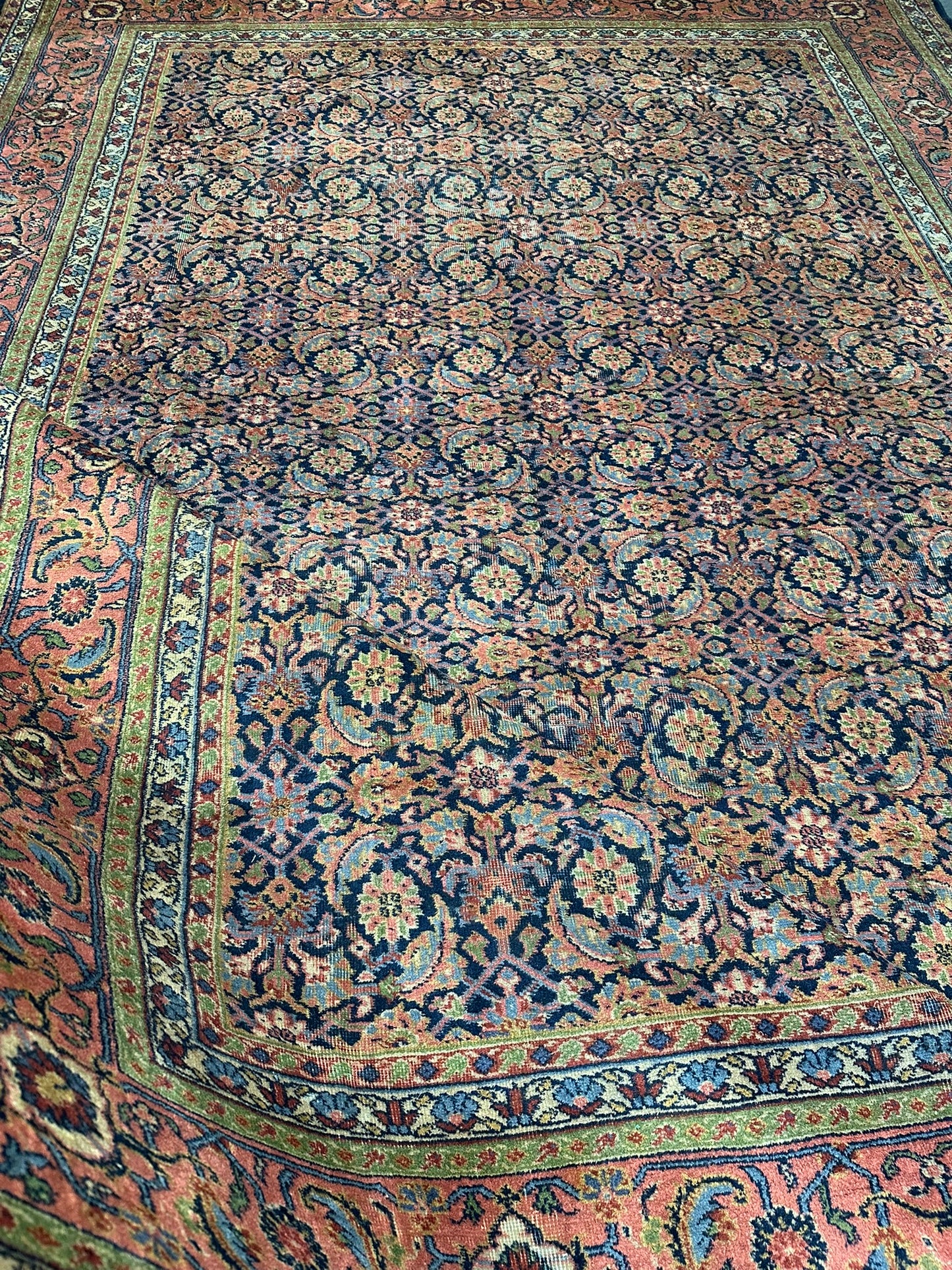Handgeknüpfter Perser Teppich Mahal 413x290 cm – Antik um 1900