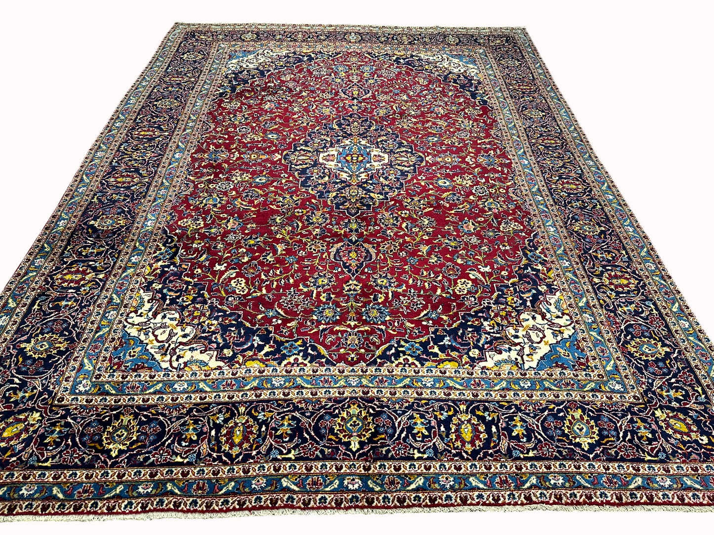 Handgeknüpfter Perser Teppich Keschan Kork Fein 395x290 cm